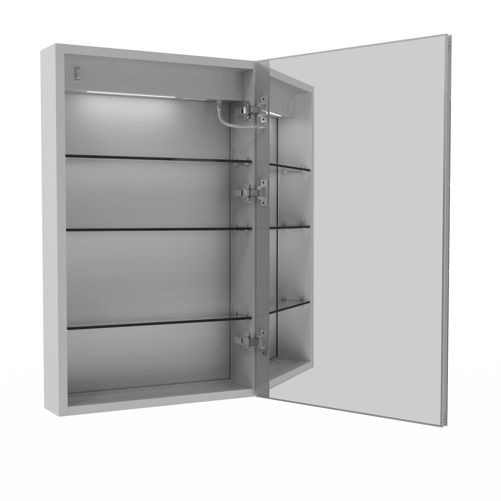 20 in. W x 32 in. H Aluminum Surface Mount Medicine Cabinet with Mirror