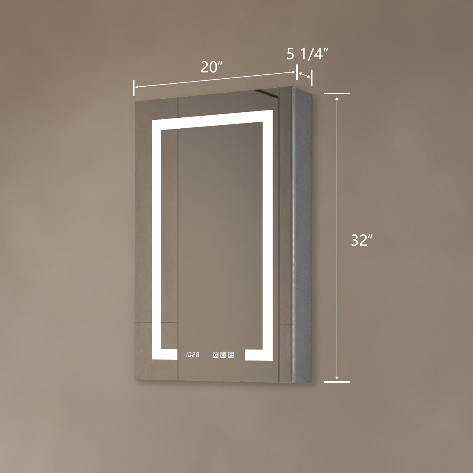 20 in. W x 32 in. H Aluminum Surface Mount Medicine Cabinet with Mirror