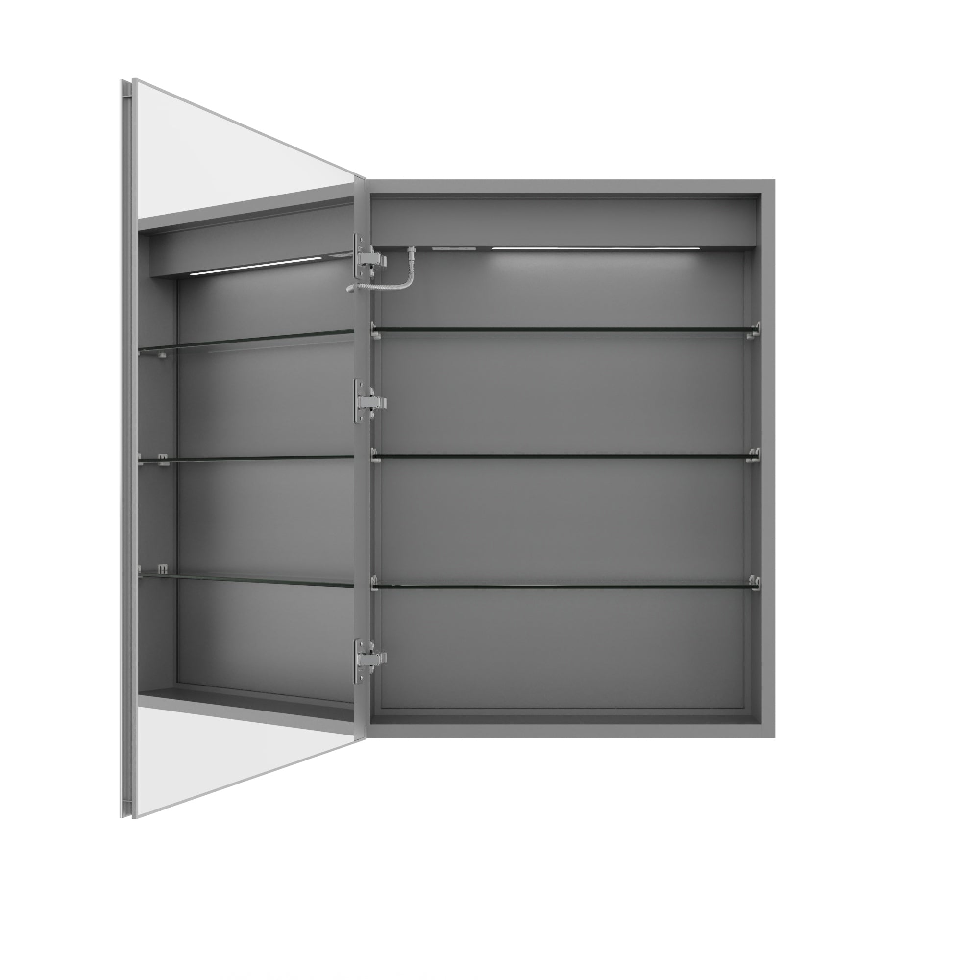 24 in. W x 32 in. H Rectangular Sliver Aluminum Medicine Cabinet with Mirror