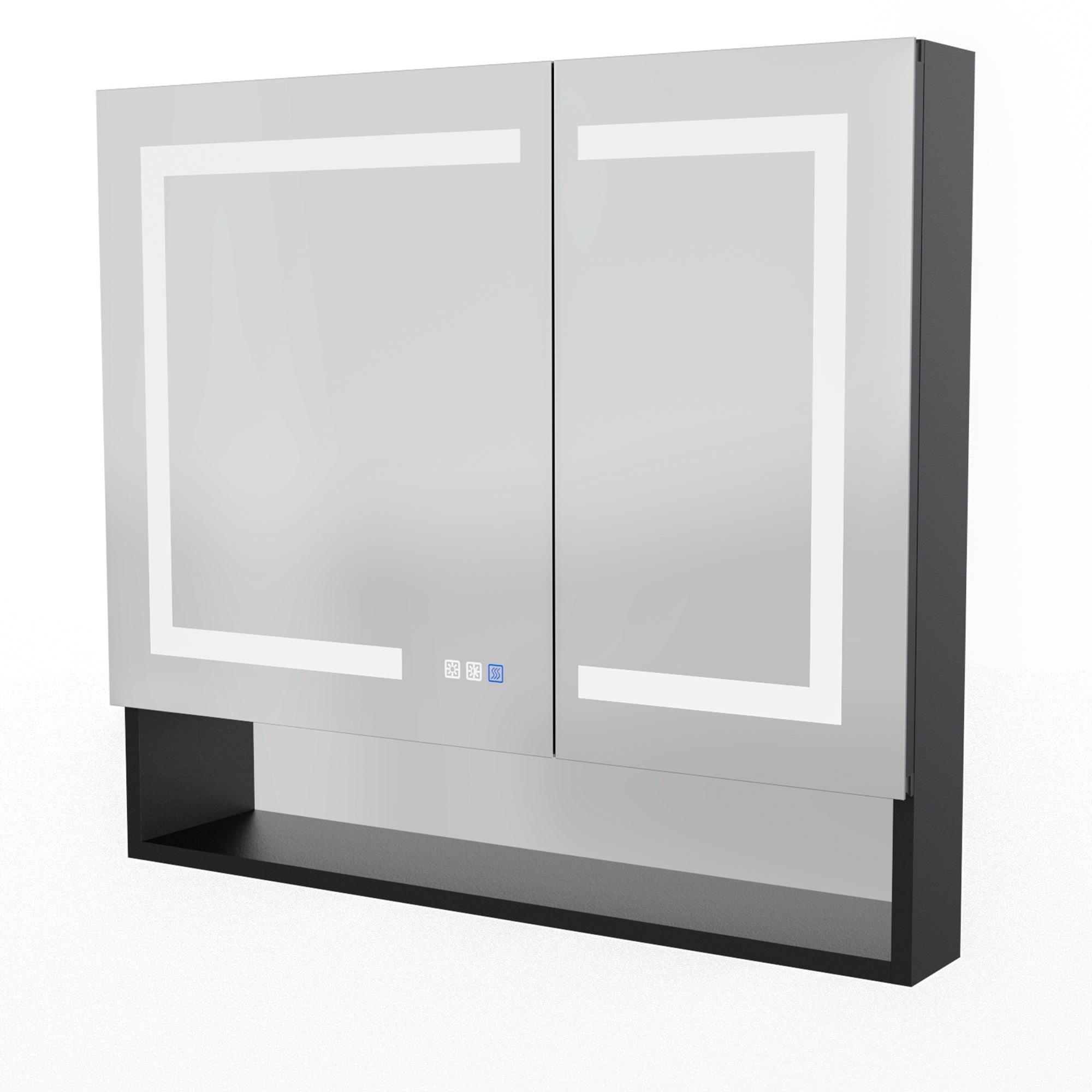 36 in. W x 32 in. H Rectangular Aluminum Medicine Cabinet with Mirror