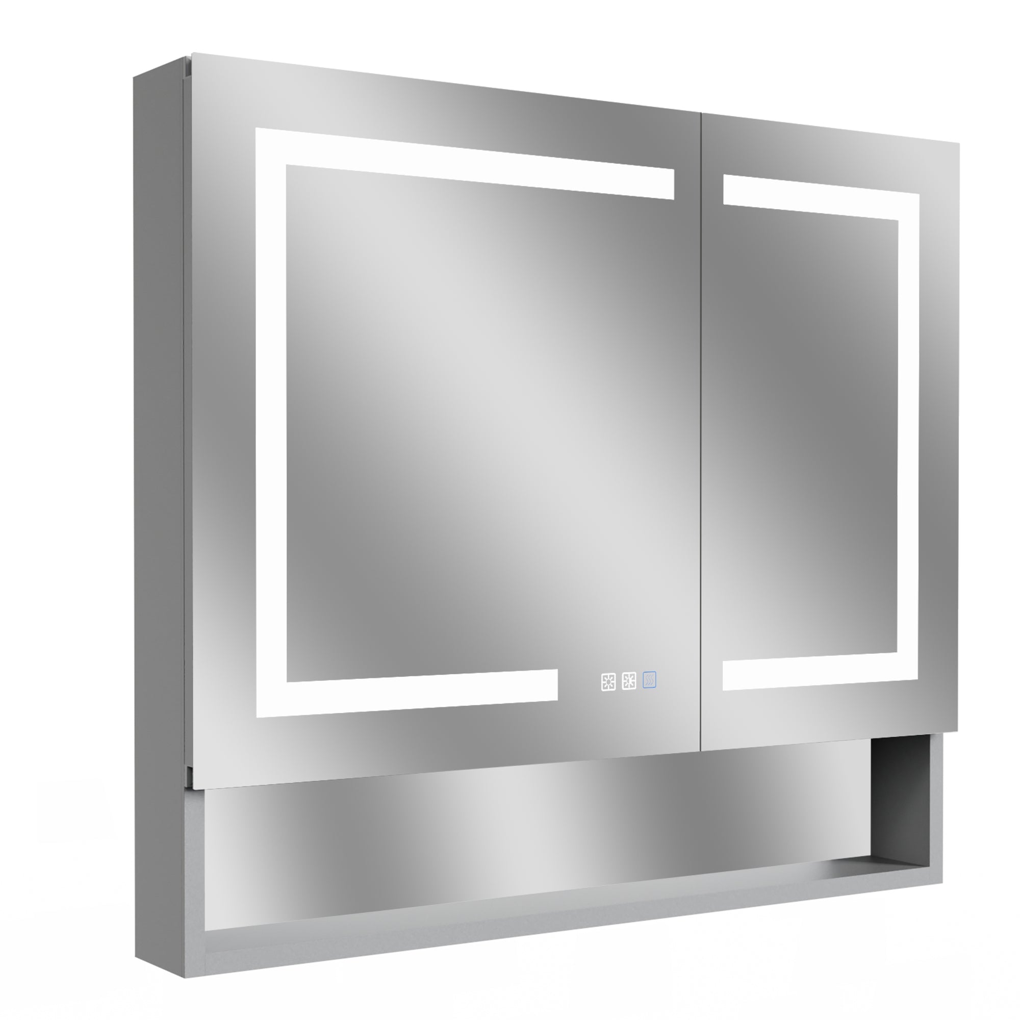 36 in. W x 32 in. H Rectangular Aluminum Medicine Cabinet with Mirror