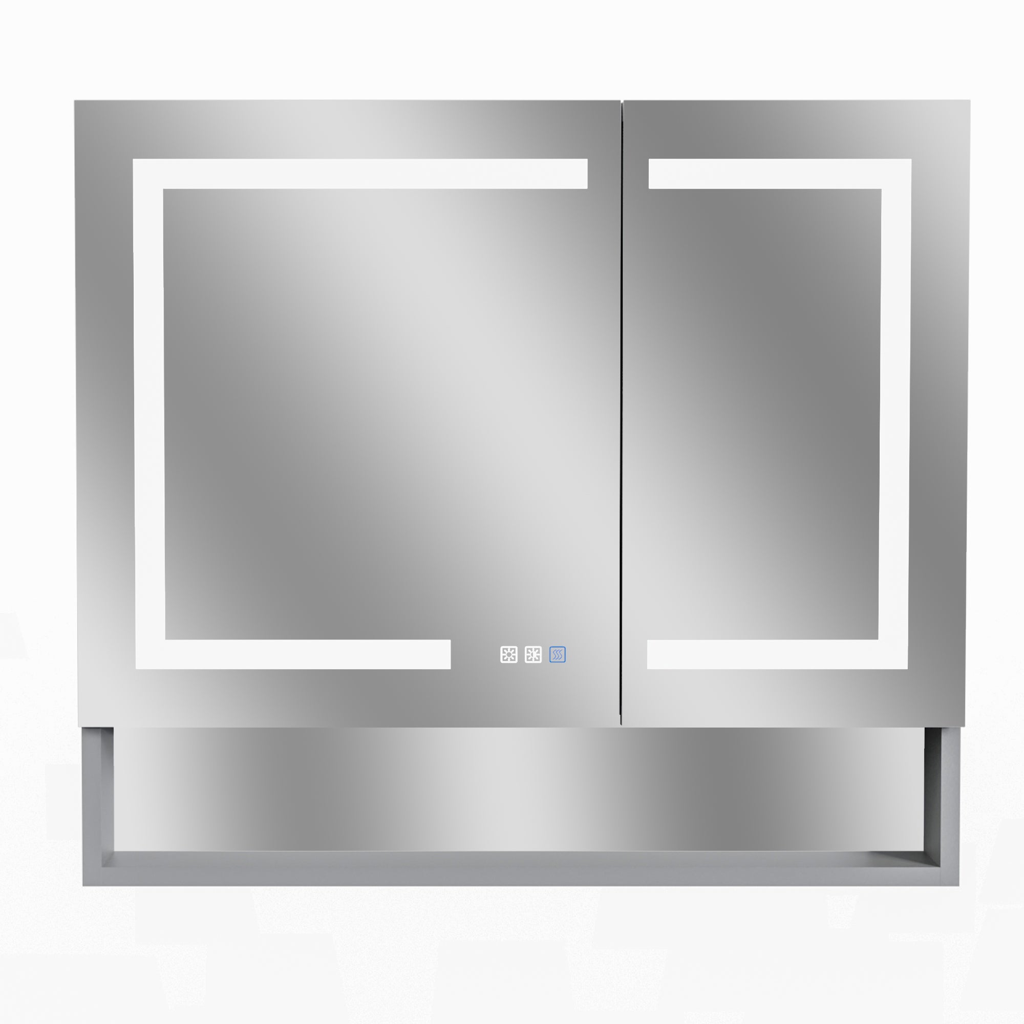 36 in. W x 32 in. H Rectangular Aluminum Medicine Cabinet with Mirror