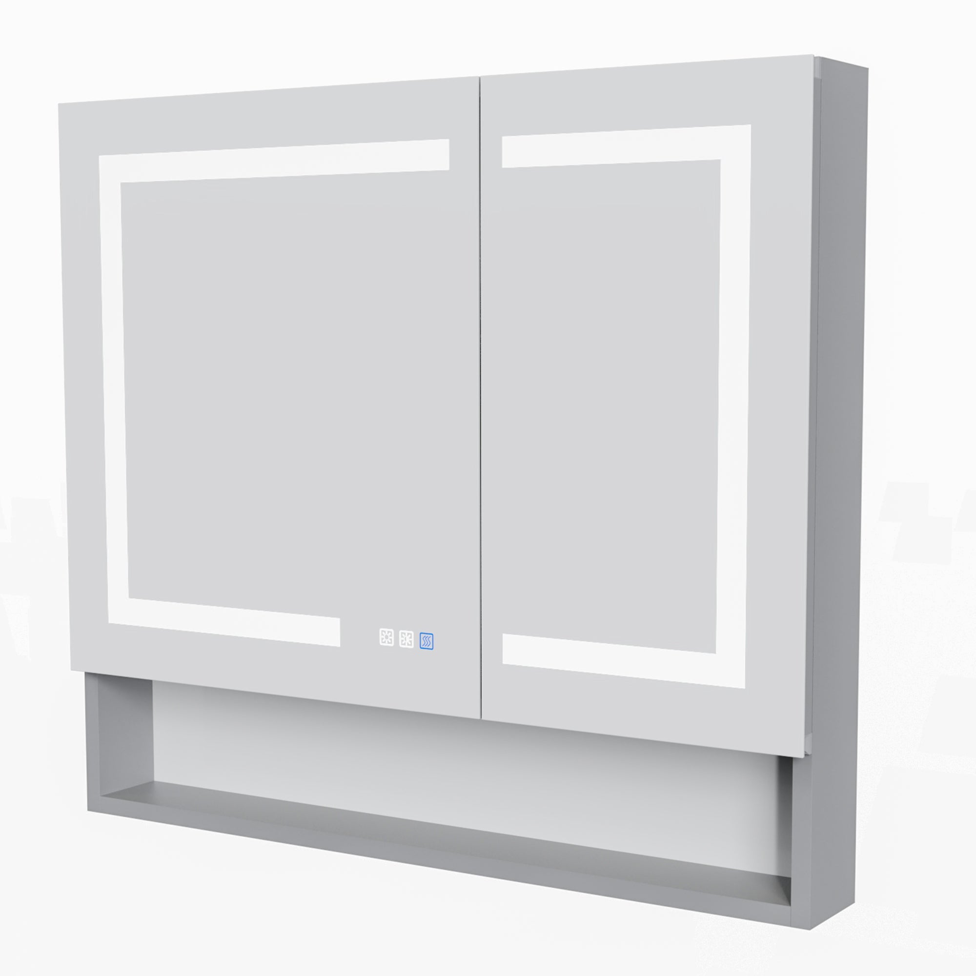 36 in. W x 32 in. H Rectangular Aluminum Medicine Cabinet with Mirror