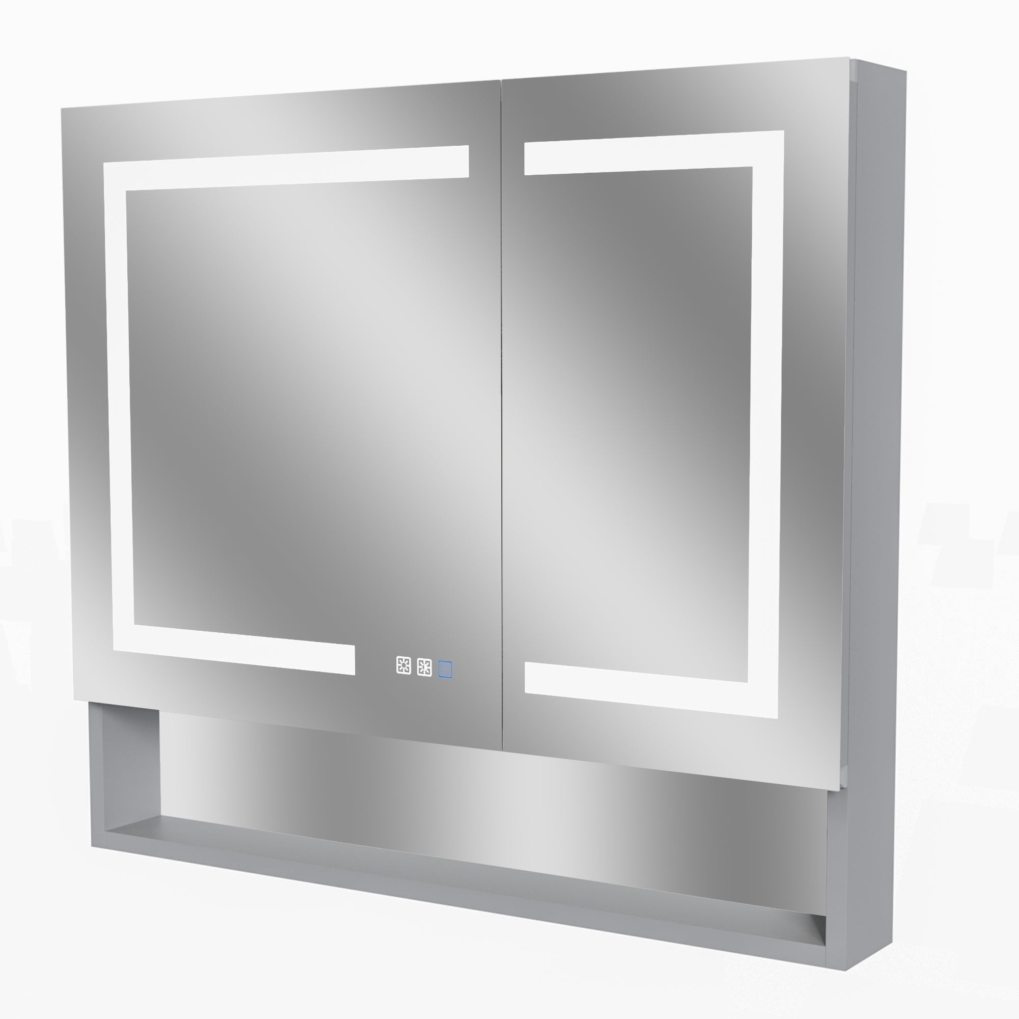 36 in. W x 32 in. H Rectangular Aluminum Medicine Cabinet with Mirror