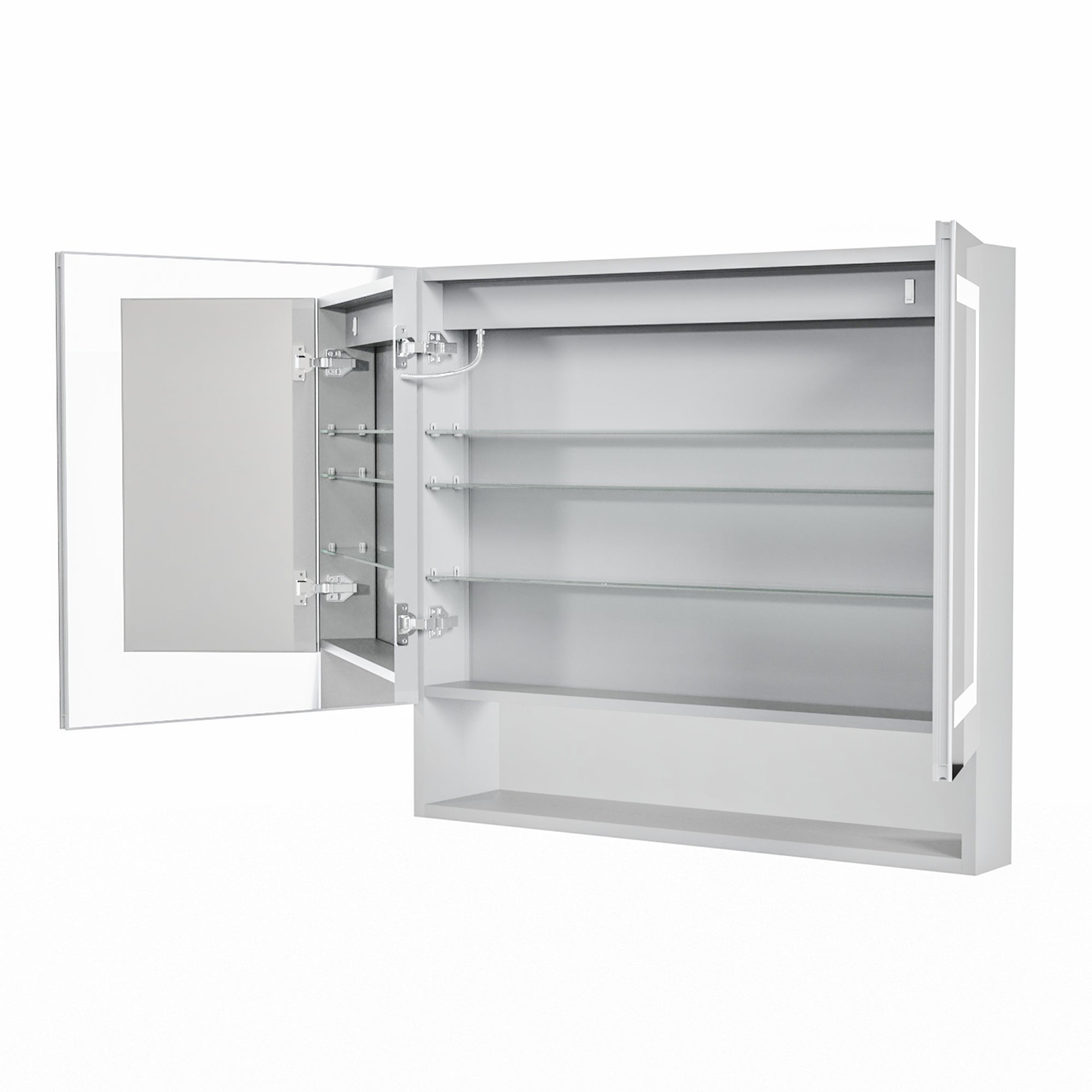 36 in. W x 32 in. H Rectangular Aluminum Medicine Cabinet with Mirror