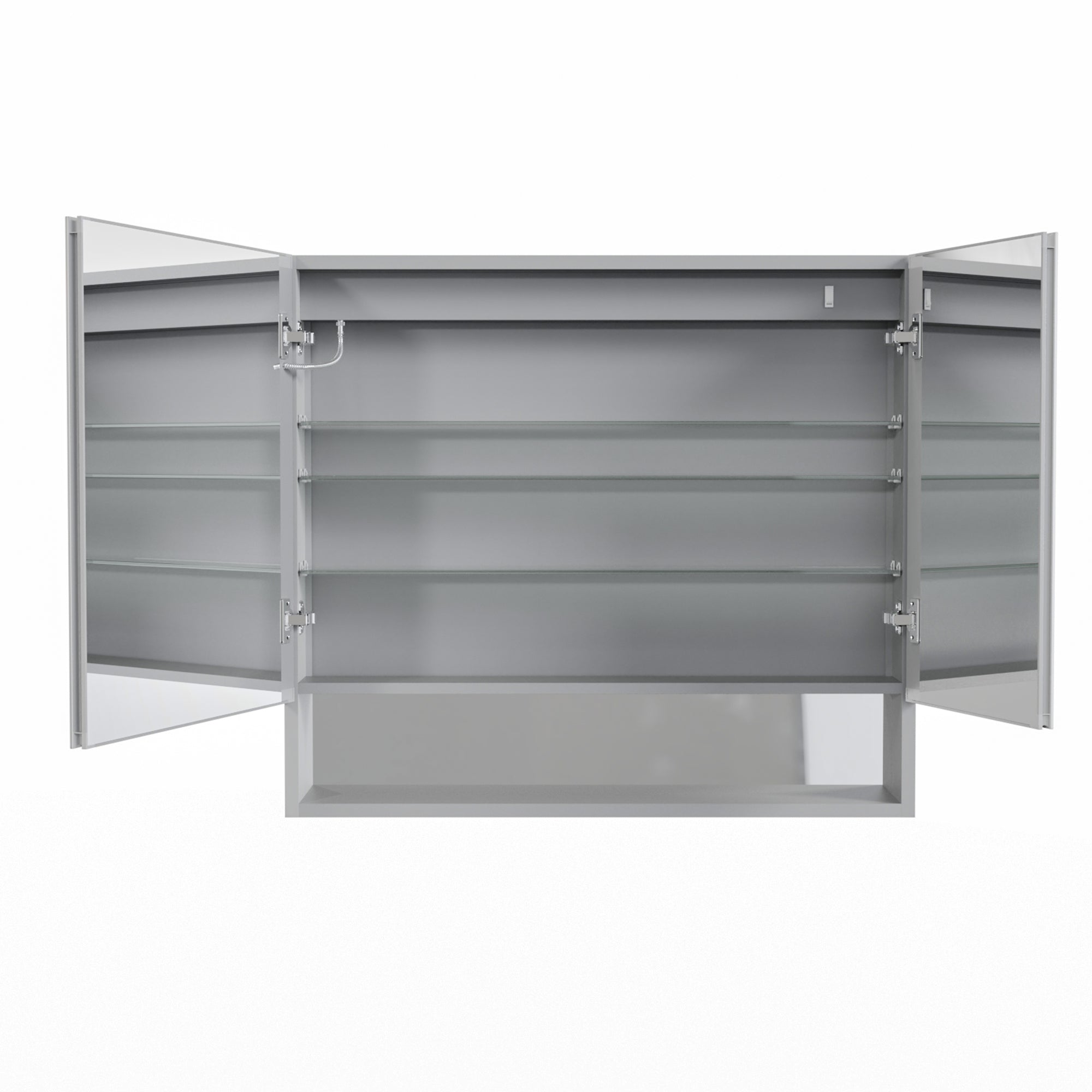 36 in. W x 32 in. H Rectangular Aluminum Medicine Cabinet with Mirror
