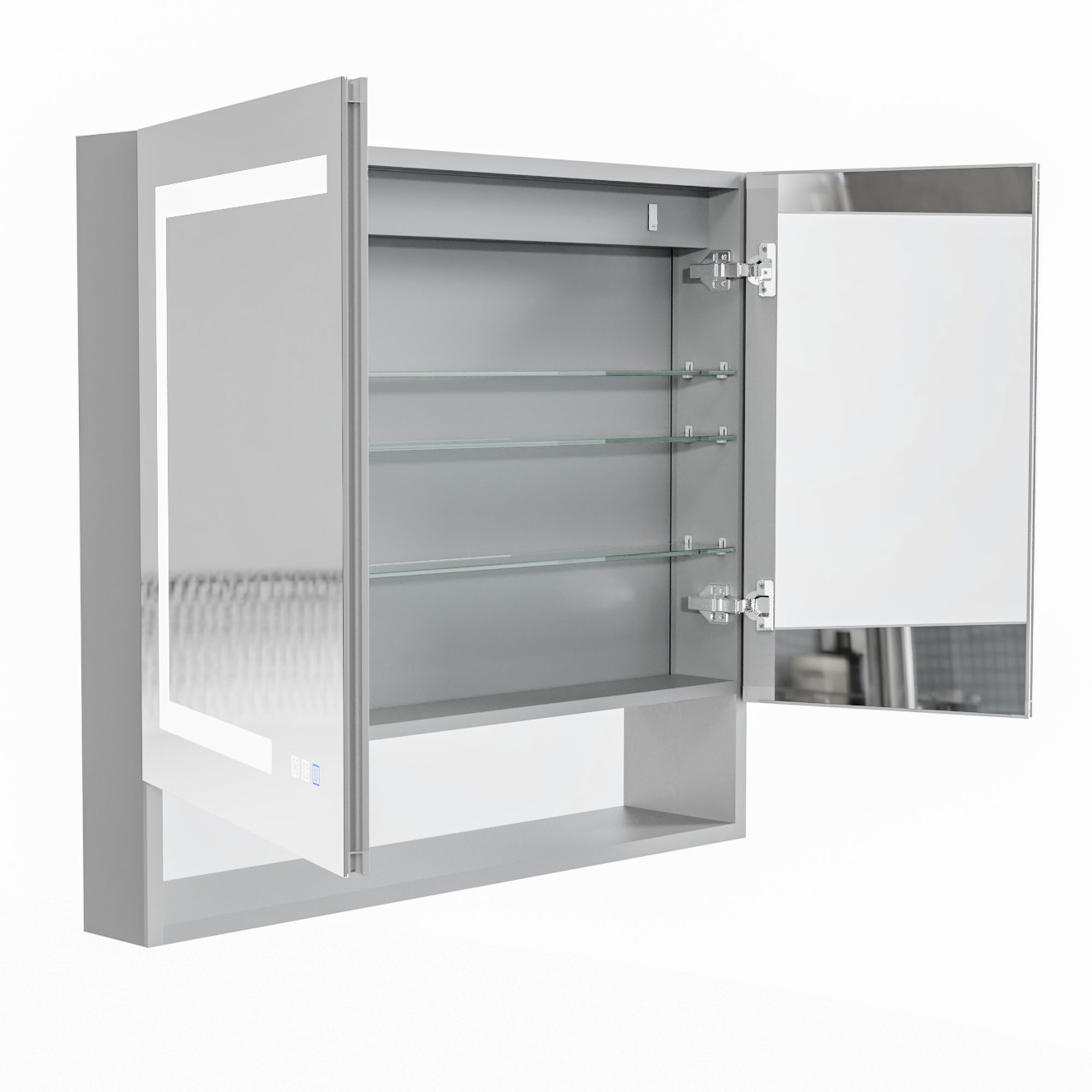36 in. W x 32 in. H Rectangular Aluminum Medicine Cabinet with Mirror