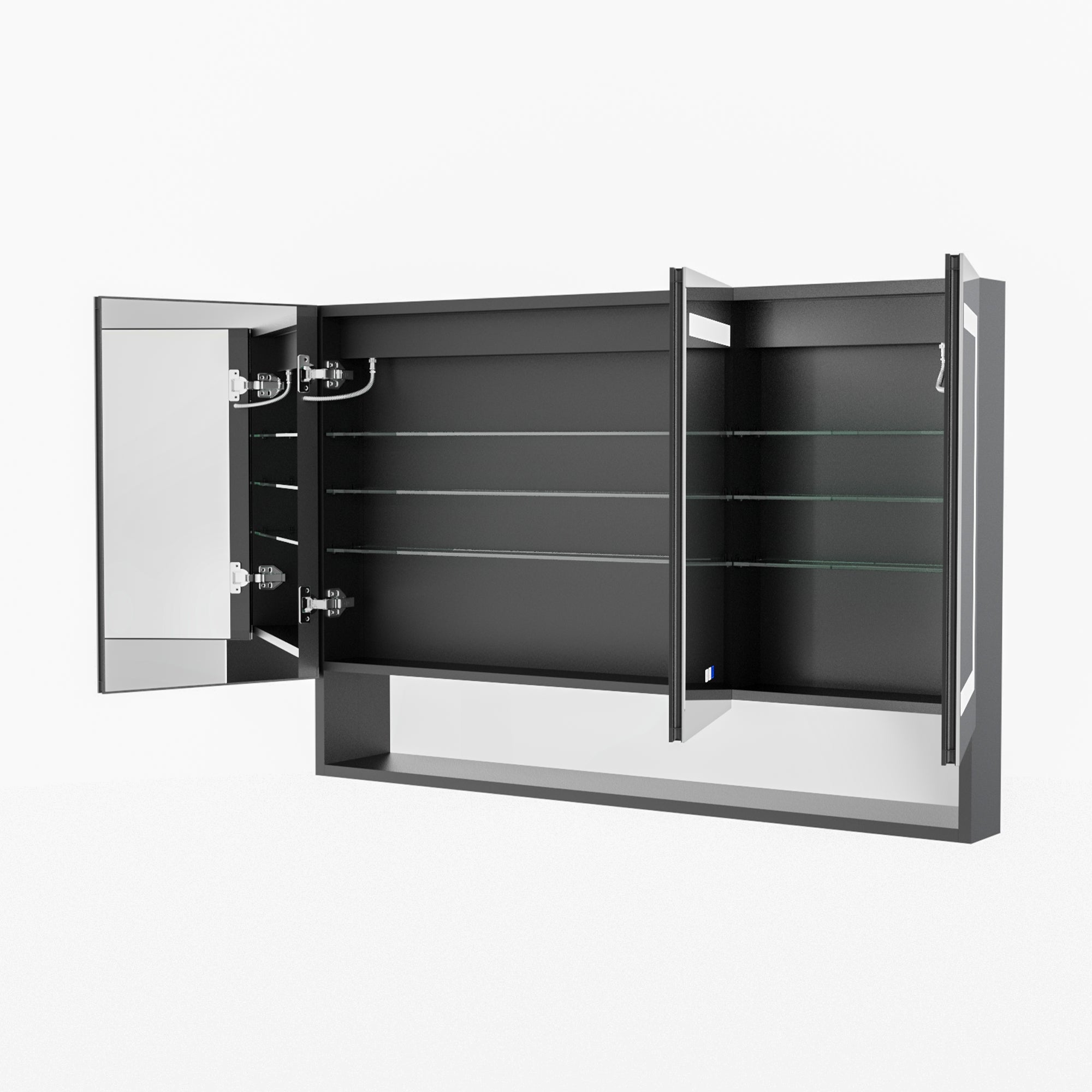48 in. W x 32 in. H Rectangular Aluminum Medicine Cabinet with Mirror