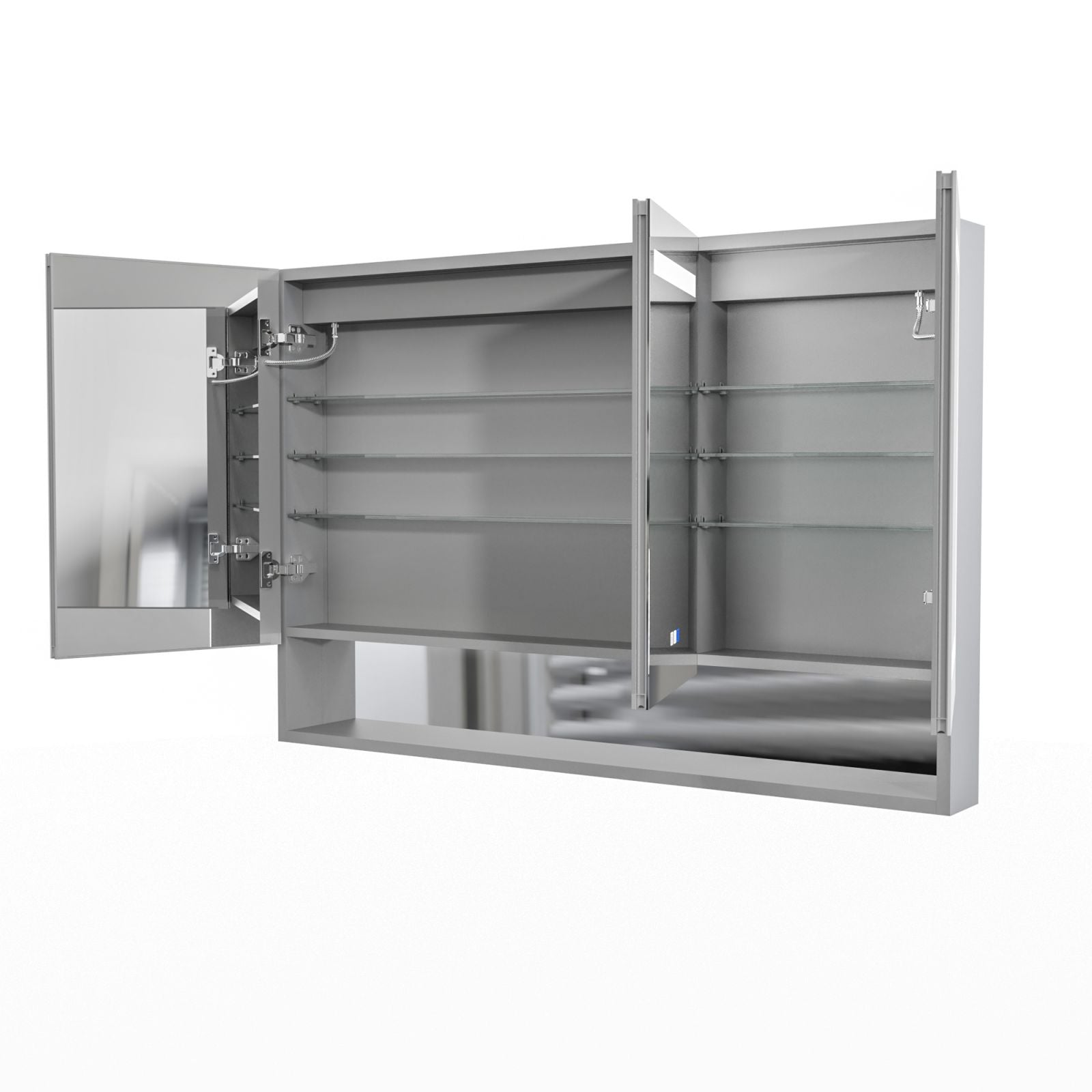 48 in. W x 32 in. H Rectangular Aluminum Medicine Cabinet with Mirror