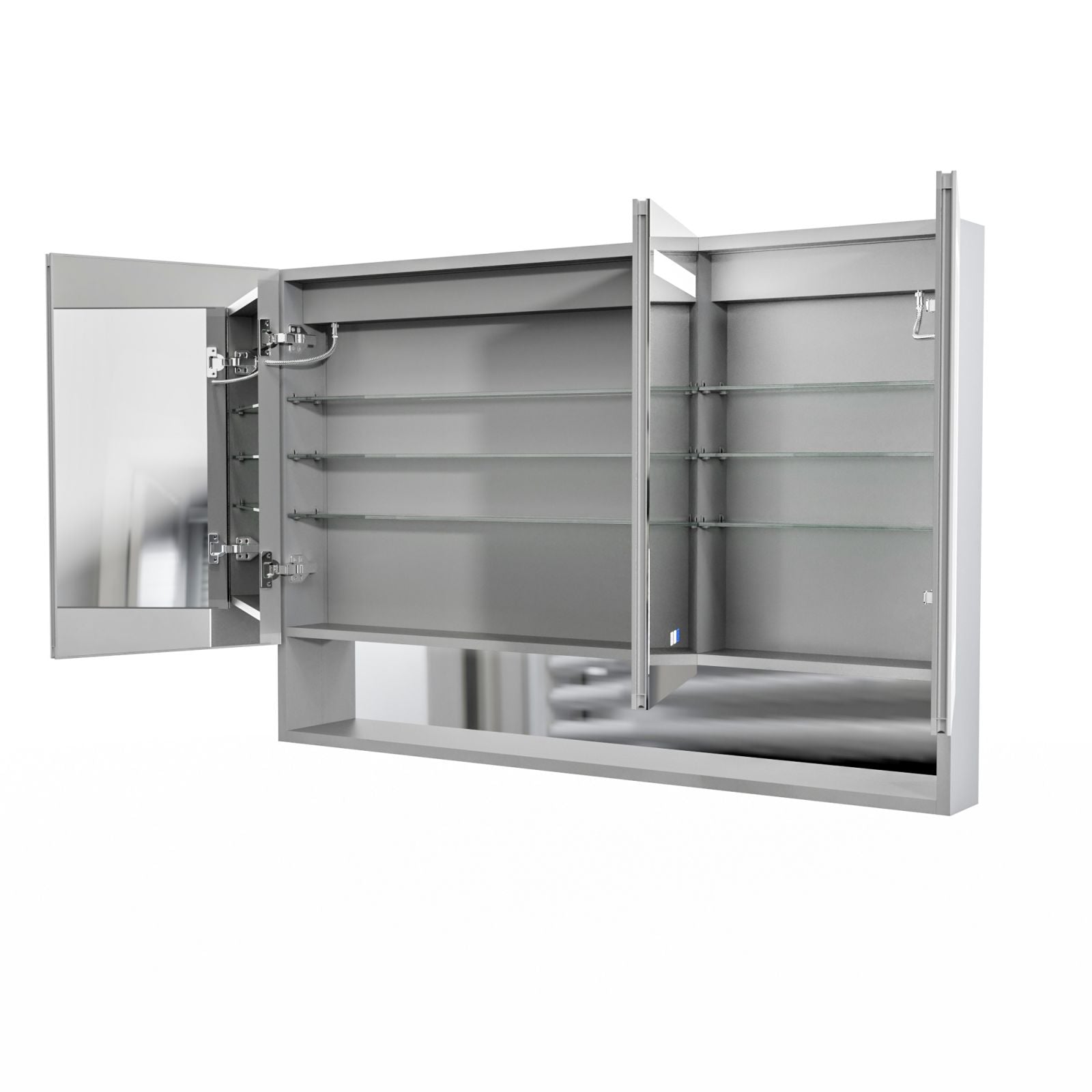 48 in. W x 32 in. H Rectangular Aluminum Medicine Cabinet with Mirror