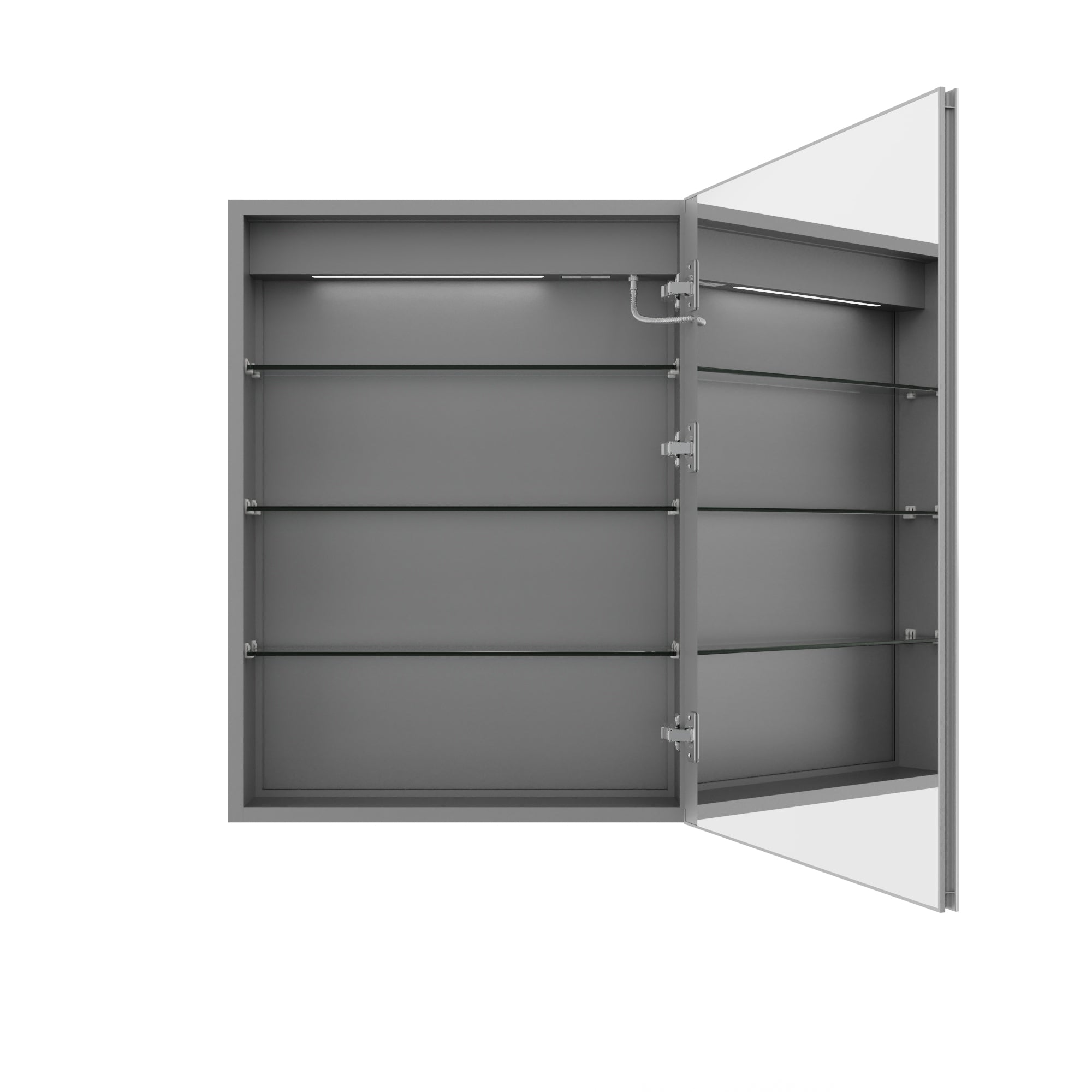 24 in. W x 32 in. H Aluminum Surface Mount Medicine Cabinet with Mirror