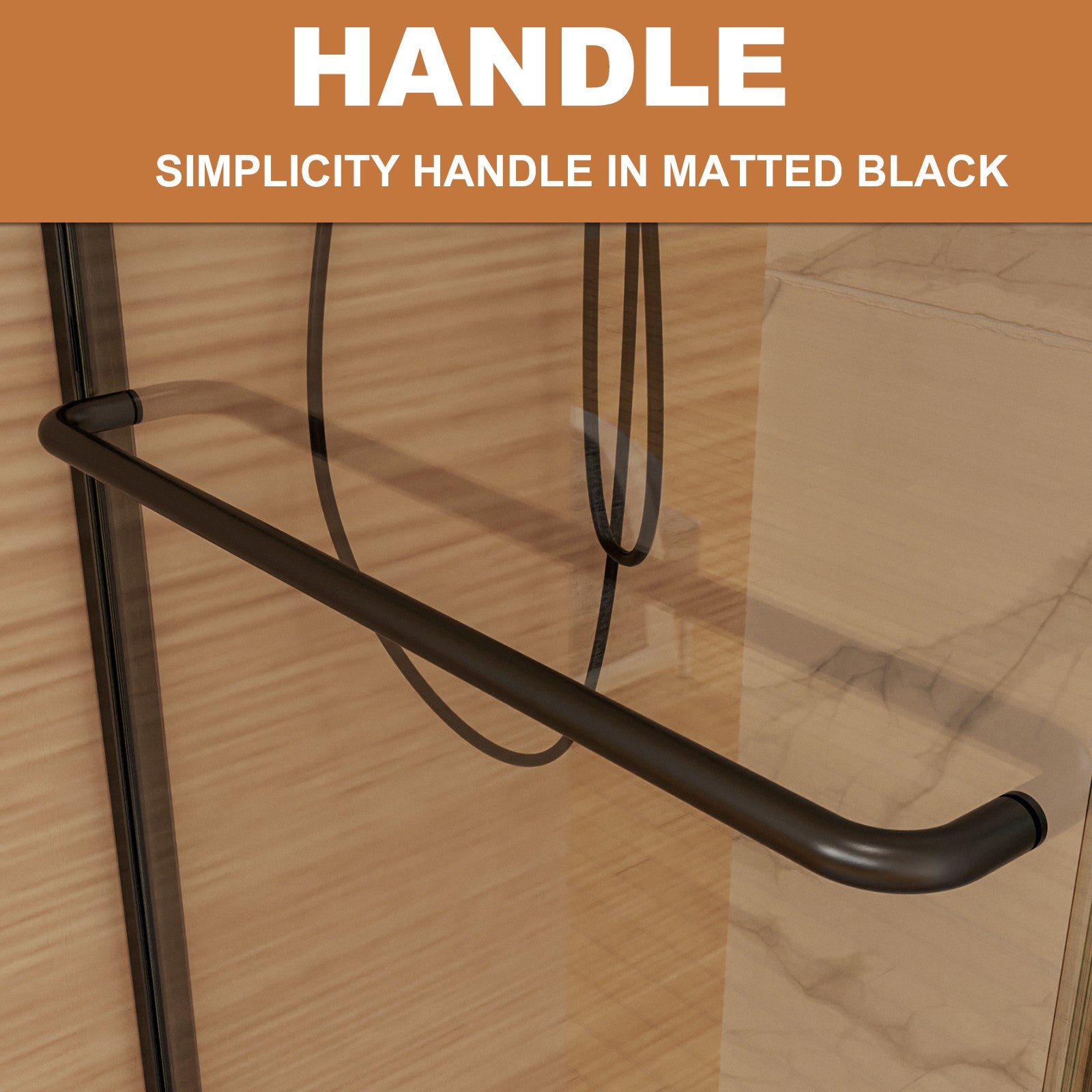Sliding Semi-Frameless Shower Door with Clear Glass