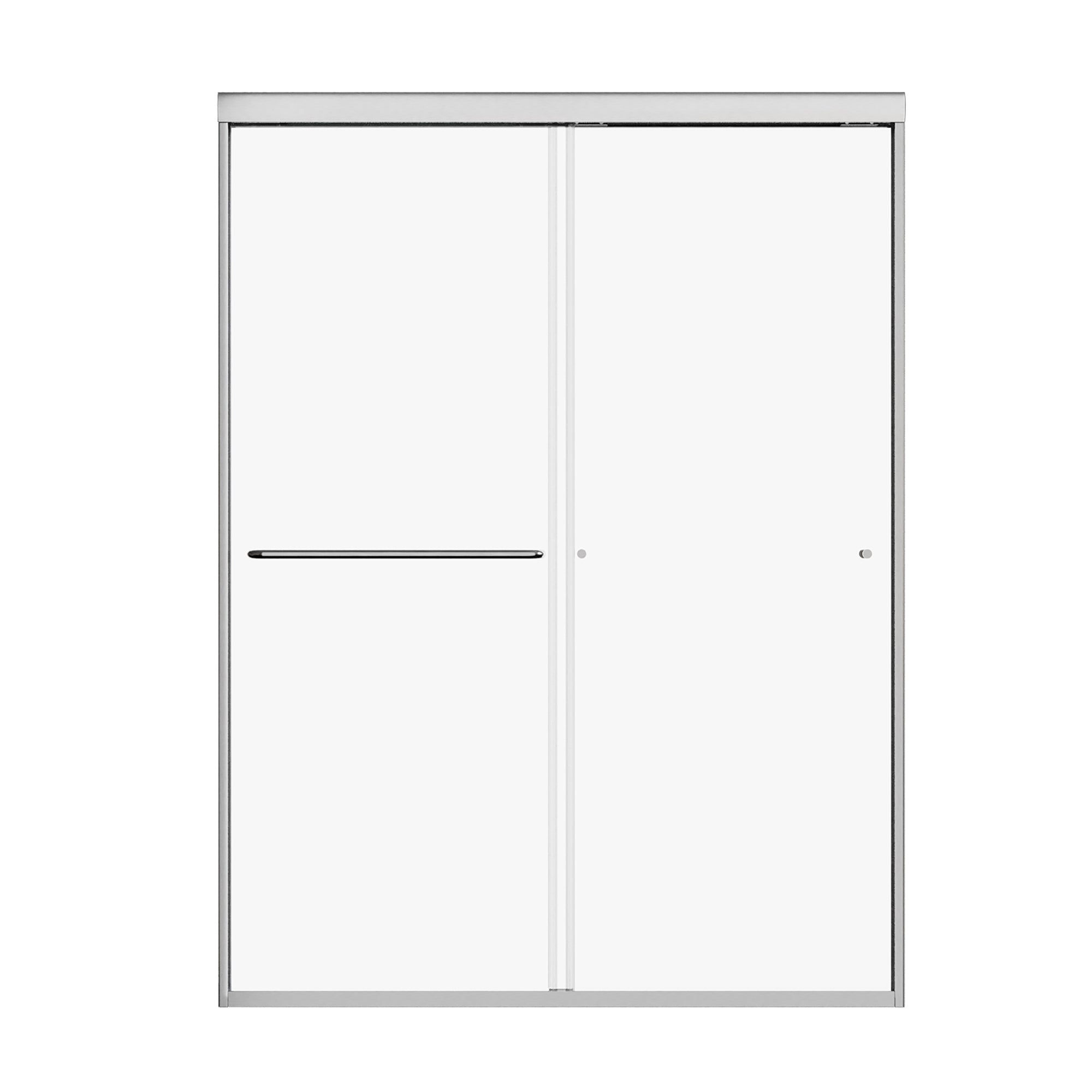 Sliding Semi-Frameless Shower Door with Clear Glass