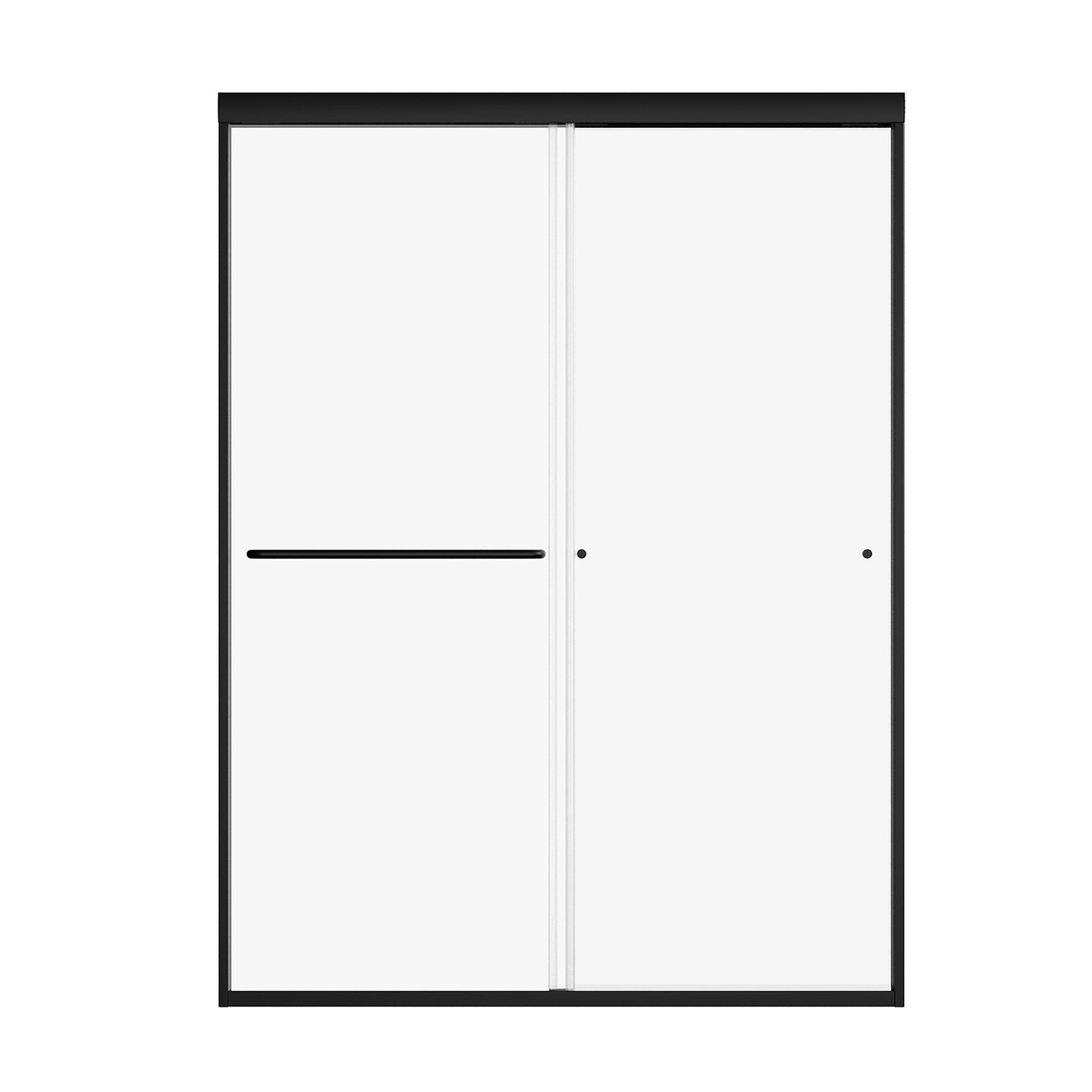 Sliding Semi-Frameless Shower Door with Clear Glass