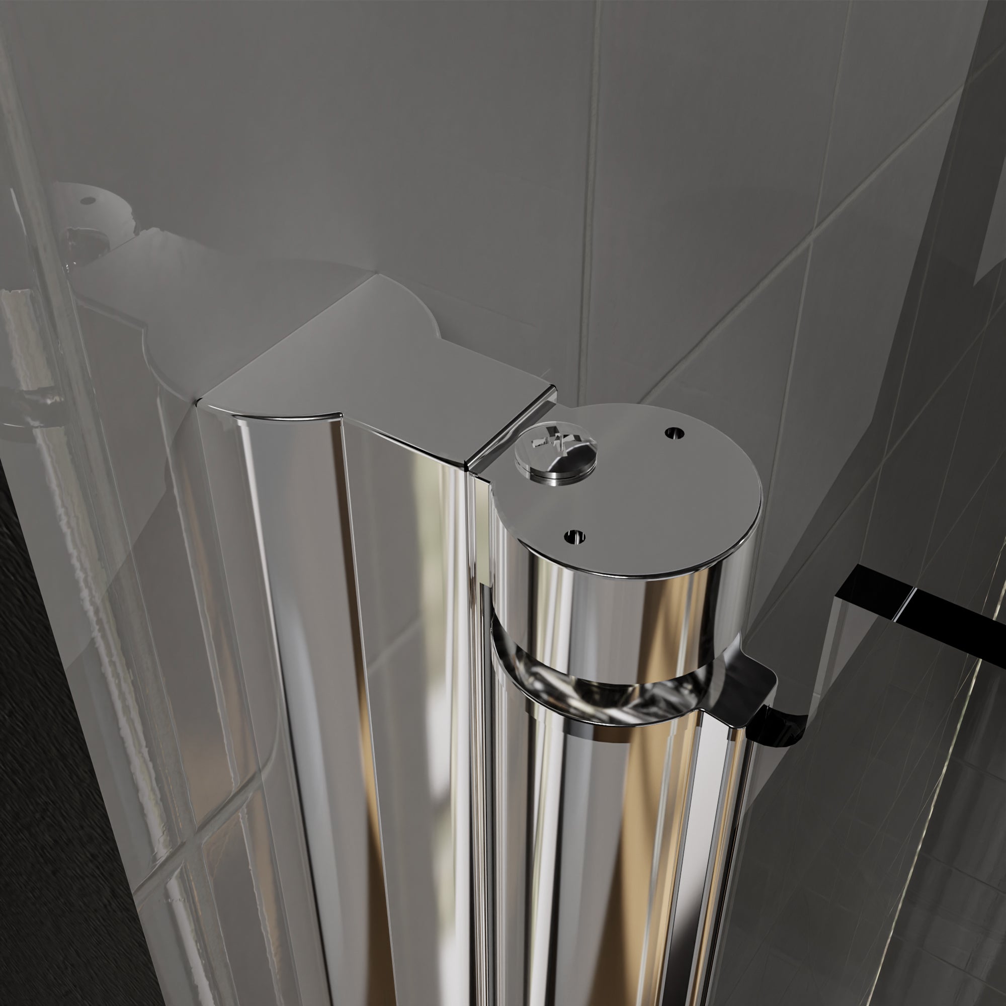 32 in. W x 72 in. H Bi-Fold Semi-Frameless Shower Door in Chrome Finish with Clear Glass