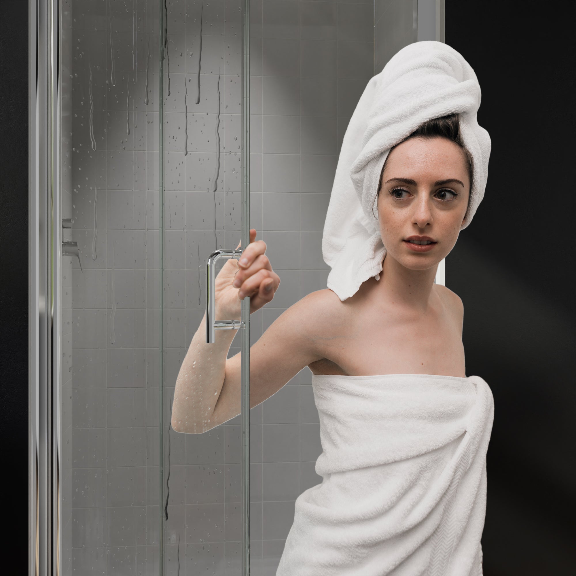 32 in. W x 72 in. H Bi-Fold Semi-Frameless Shower Door in Chrome Finish with Clear Glass