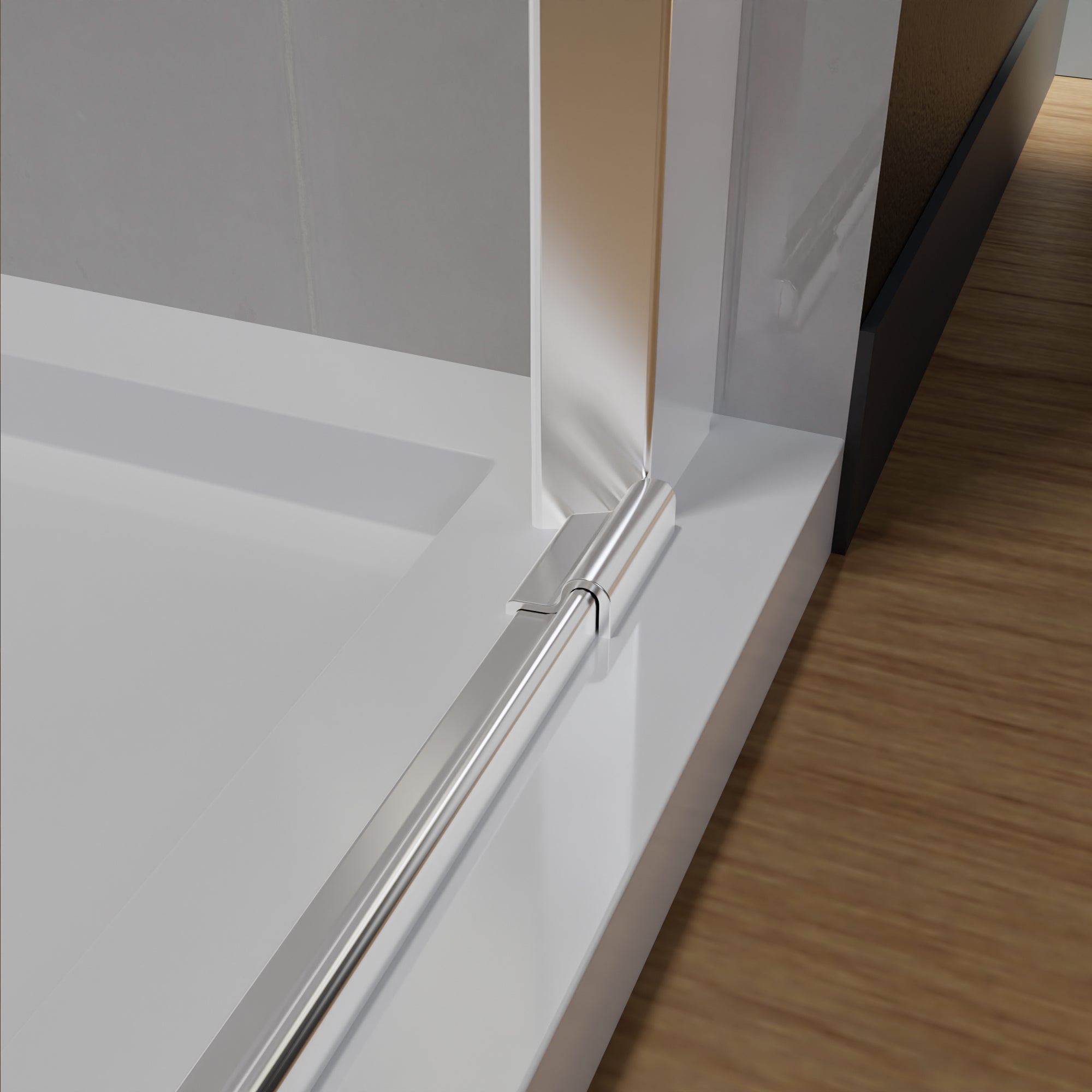 32 in. W x 72 in. H Bi-Fold Semi-Frameless Shower Door in Chrome Finish with Clear Glass