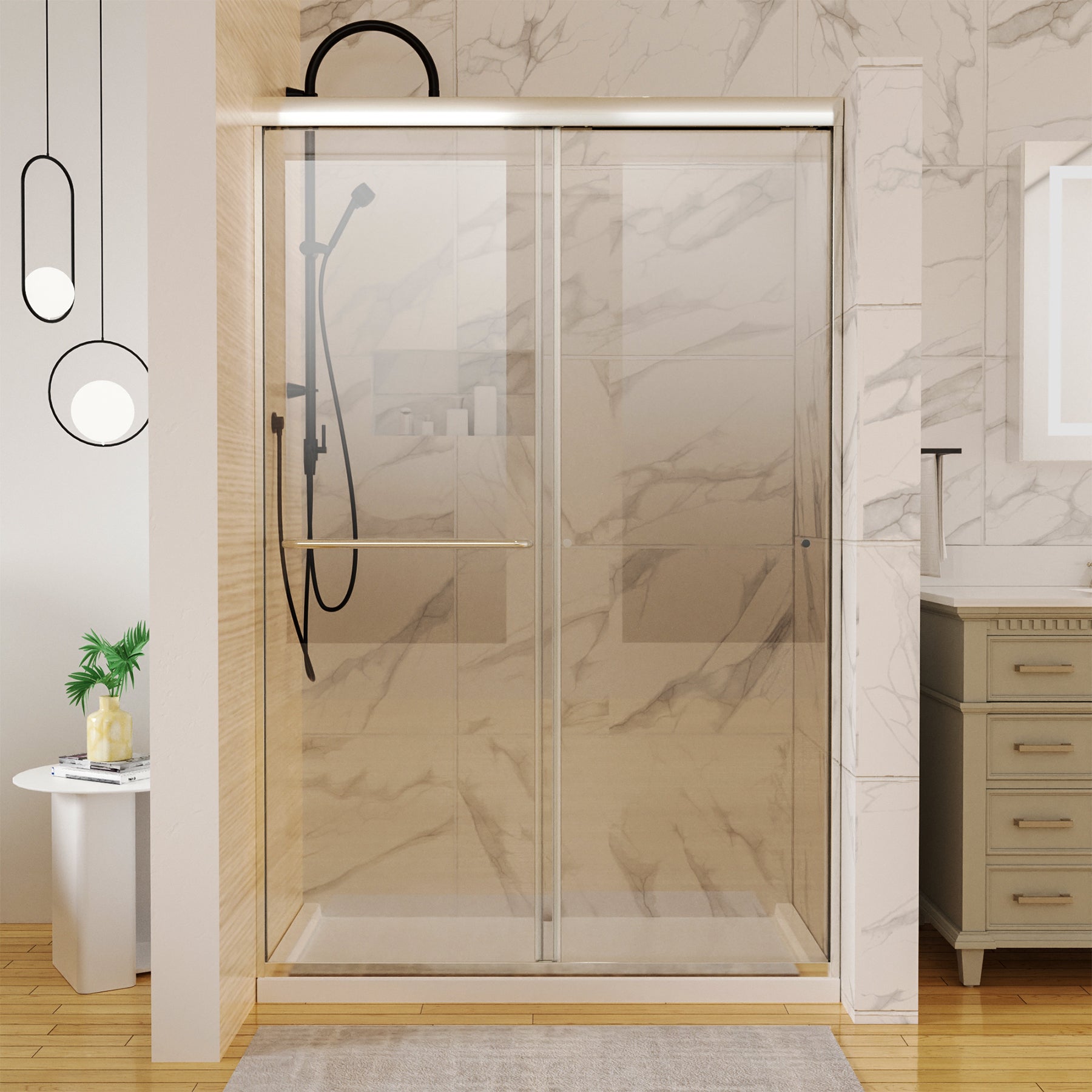 48“ x 72" Framed Double Sliding Shower Door