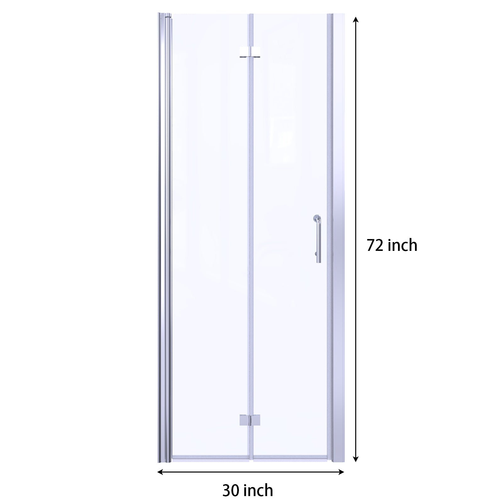 30“ x 72" Bi-Fold Semi-Frameless Shower Doors in Chrome