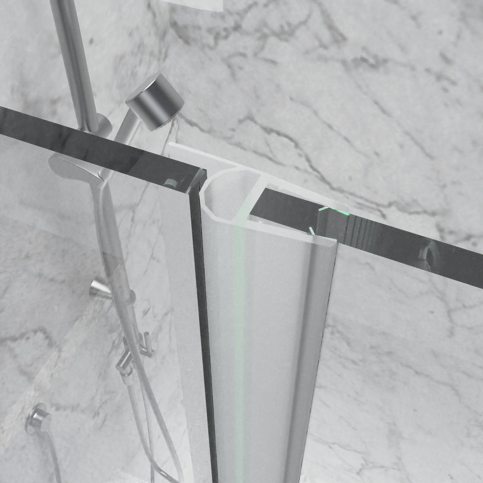 30“ x 72" Bi-Fold Semi-Frameless Shower Doors in Chrome