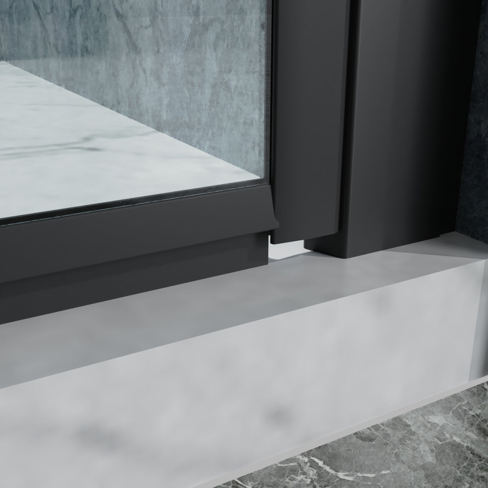 30" x 72" Semi-Frameless Pivot Shower Door  in Matte Black
