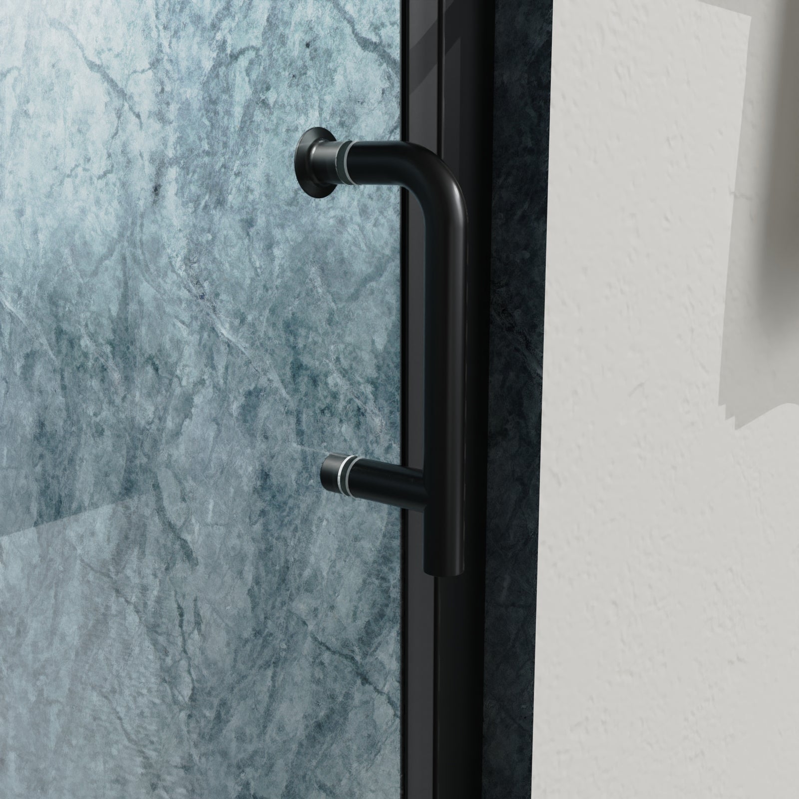 30" x 72" Semi-Frameless Pivot Shower Door  in Matte Black