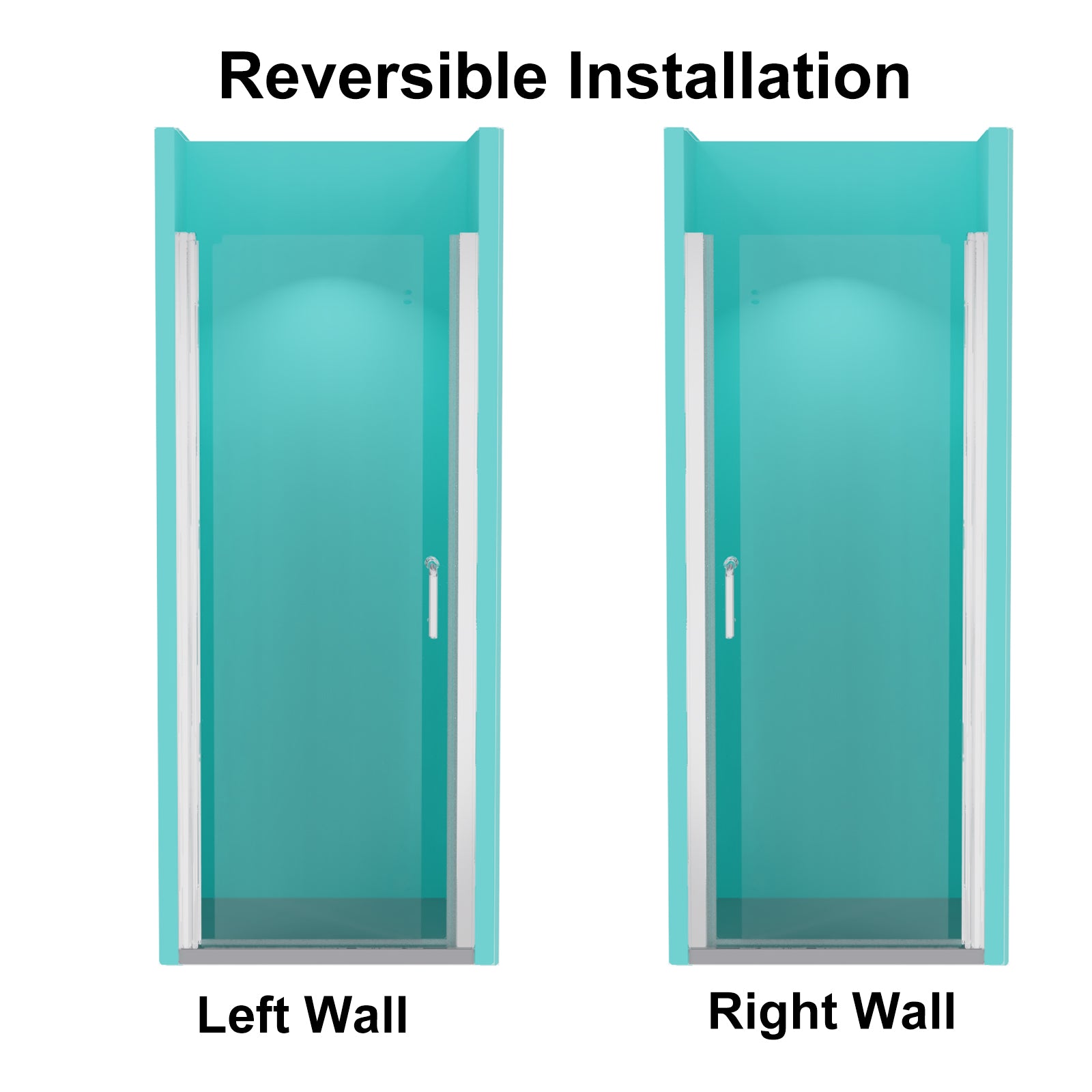 32" x 72" Semi-Frameless Pivot Shower Door