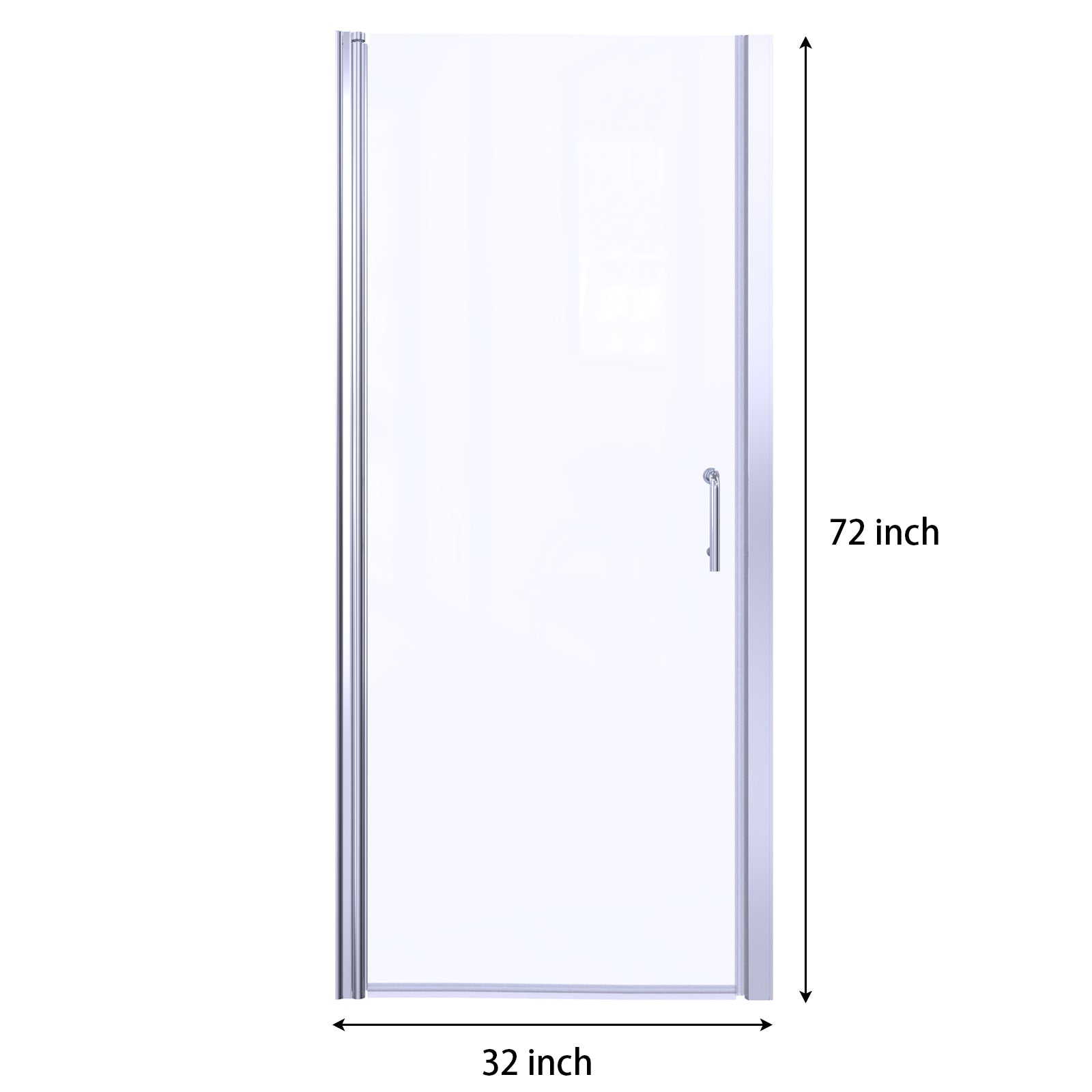 32" x 72" Semi-Frameless Pivot Shower Door