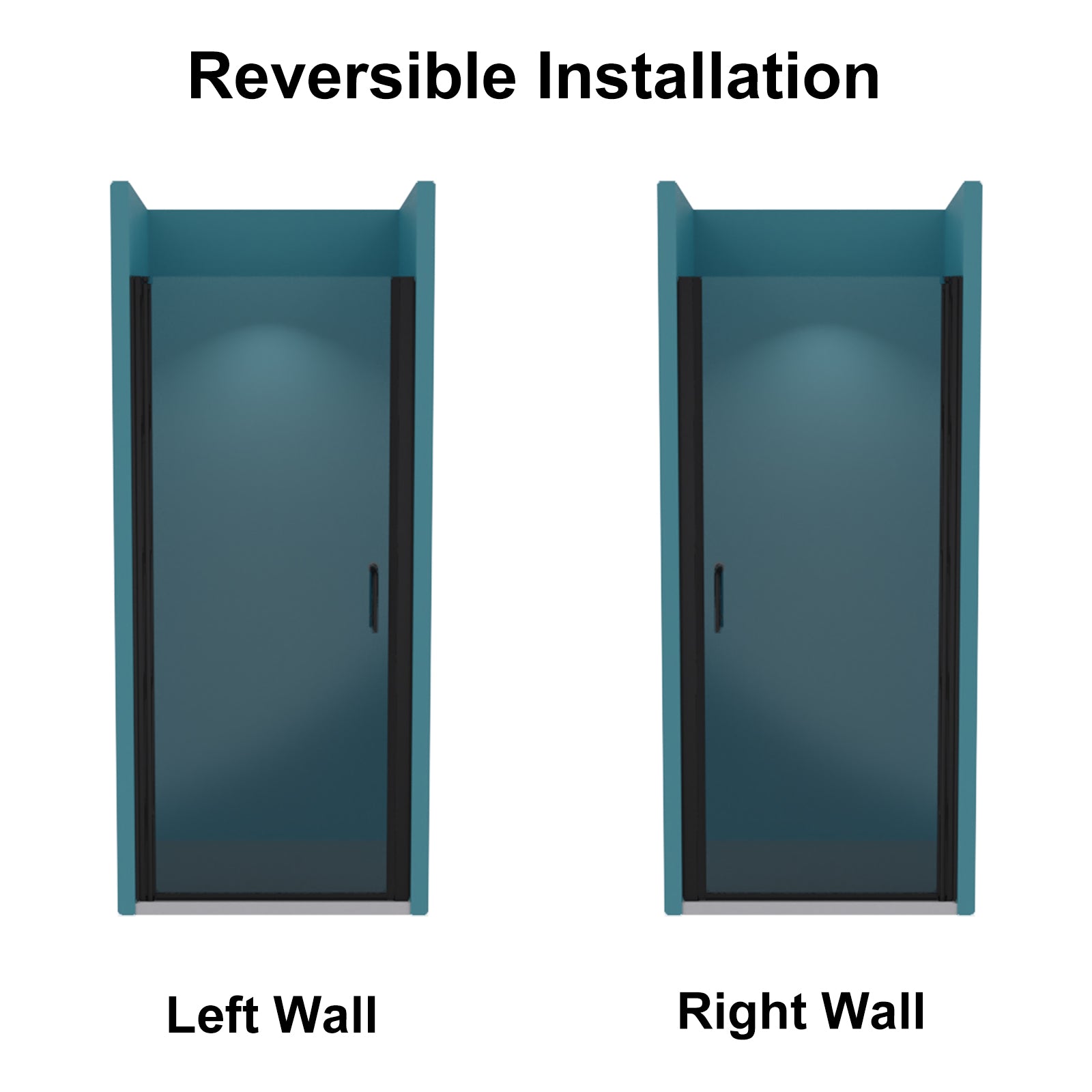 32" x 72" Semi-Frameless Pivot Shower Door