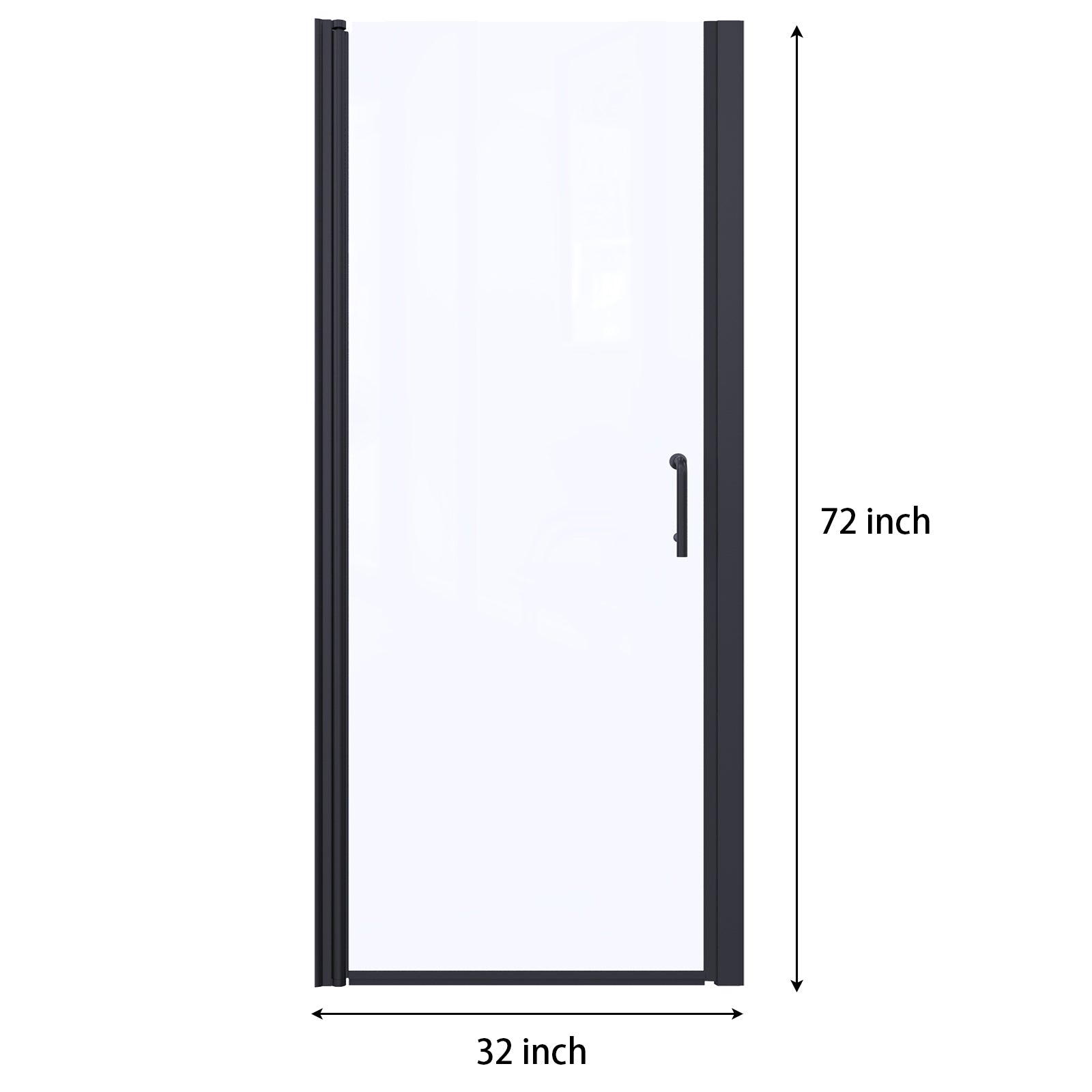 32" x 72" Semi-Frameless Pivot Shower Door