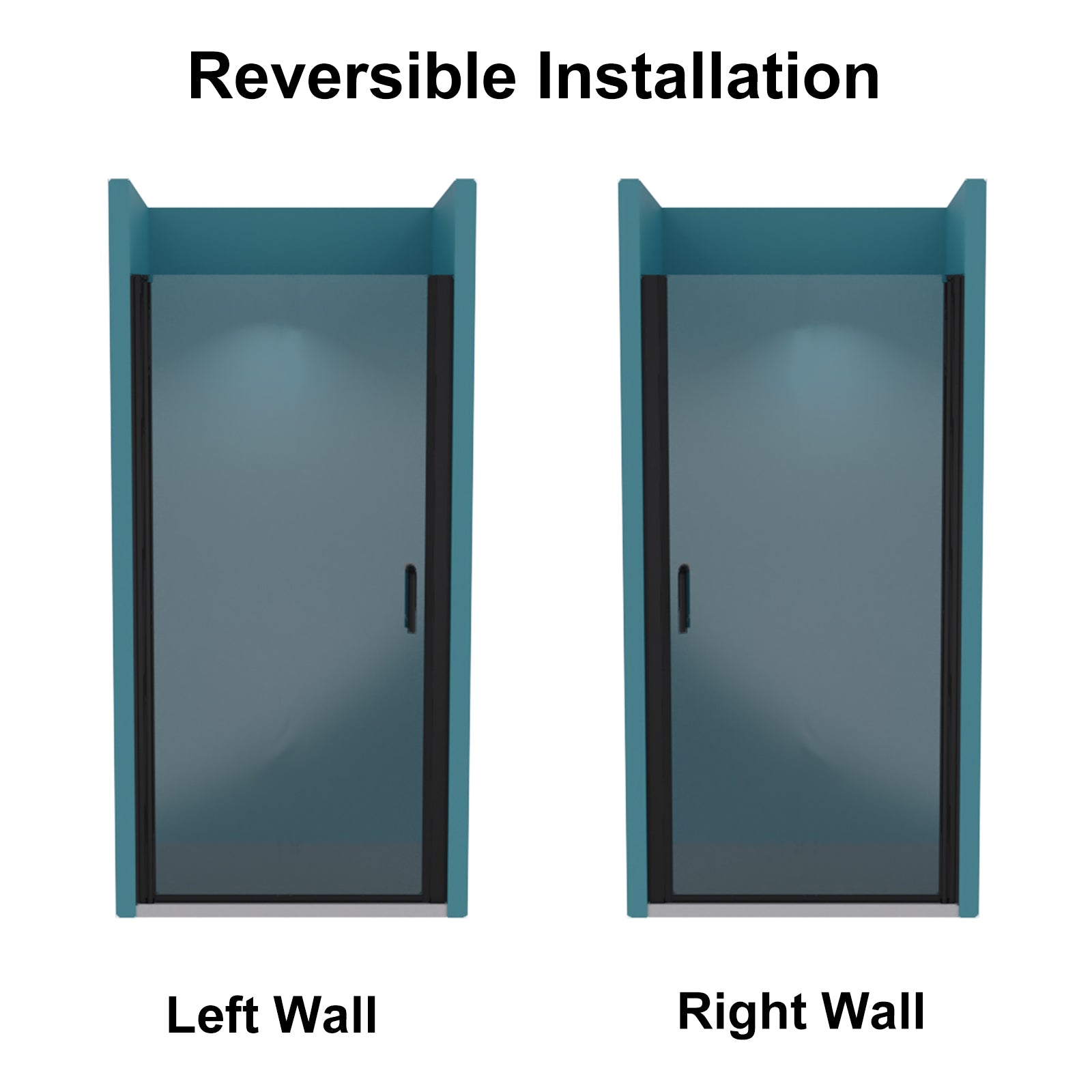 36" x 72" Semi-Frameless Pivot Shower Door