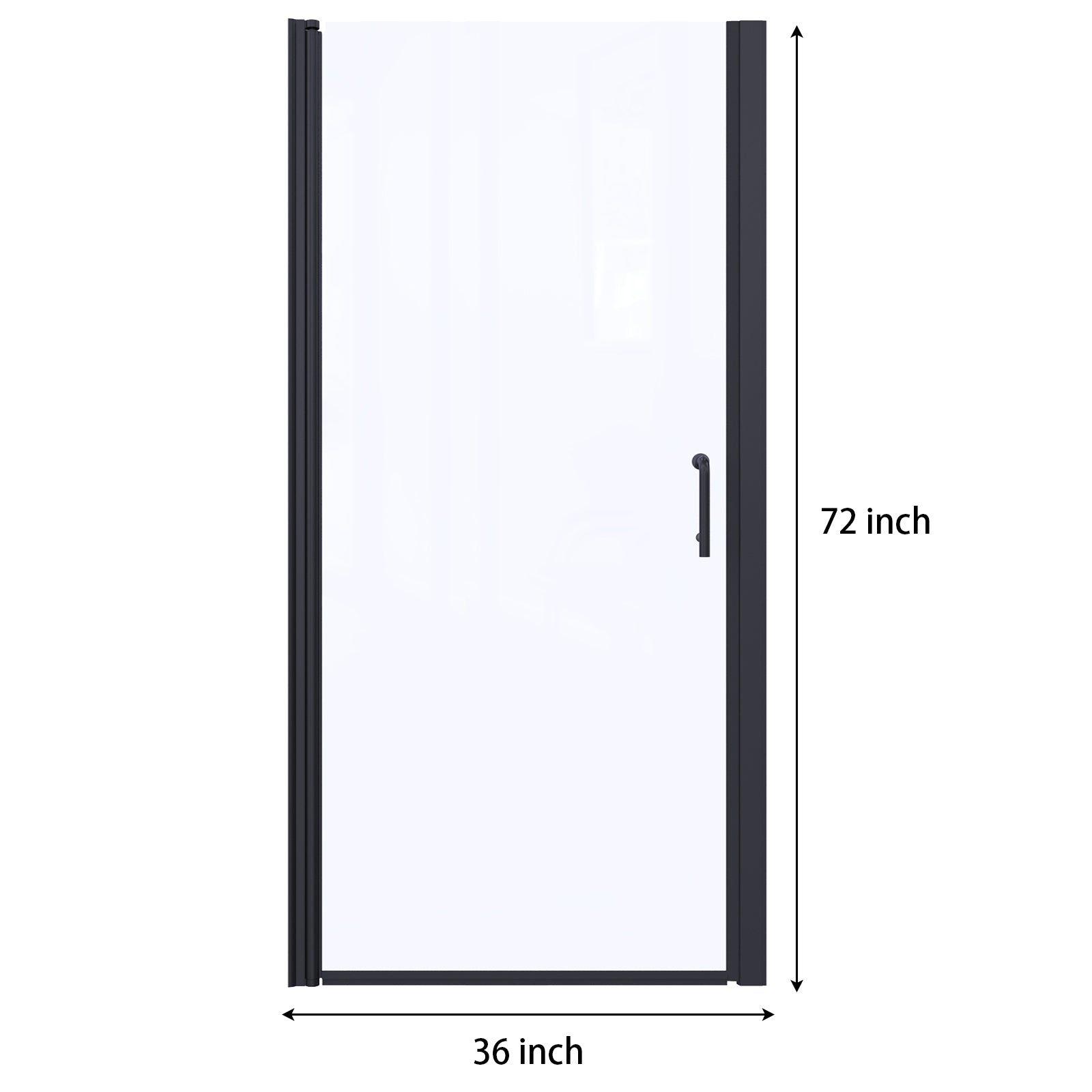 36" x 72" Semi-Frameless Pivot Shower Door