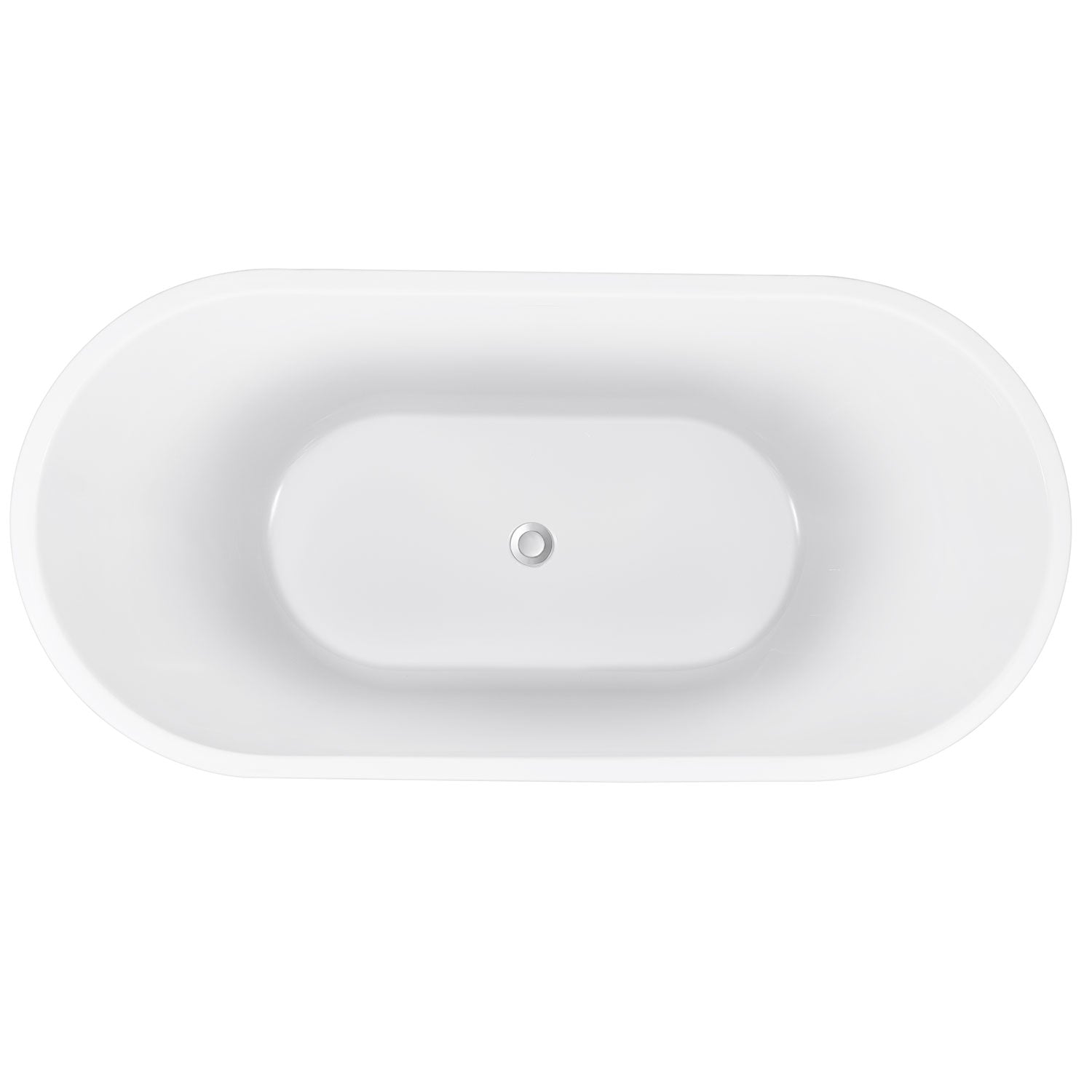 59 in. Acrylic Freestanding Soaking Bathtub in Glossy White