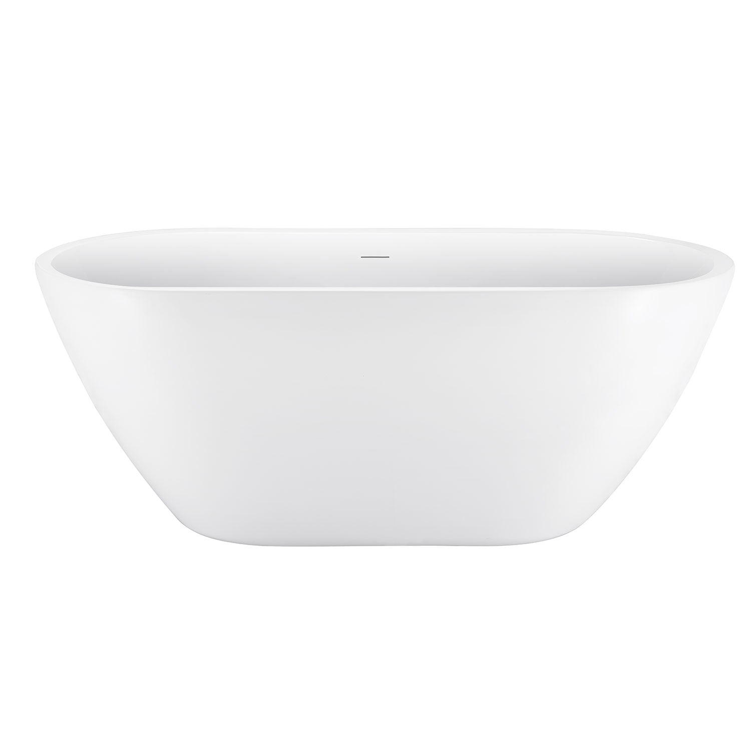 59 in. Acrylic Freestanding Soaking Bathtub in Glossy White