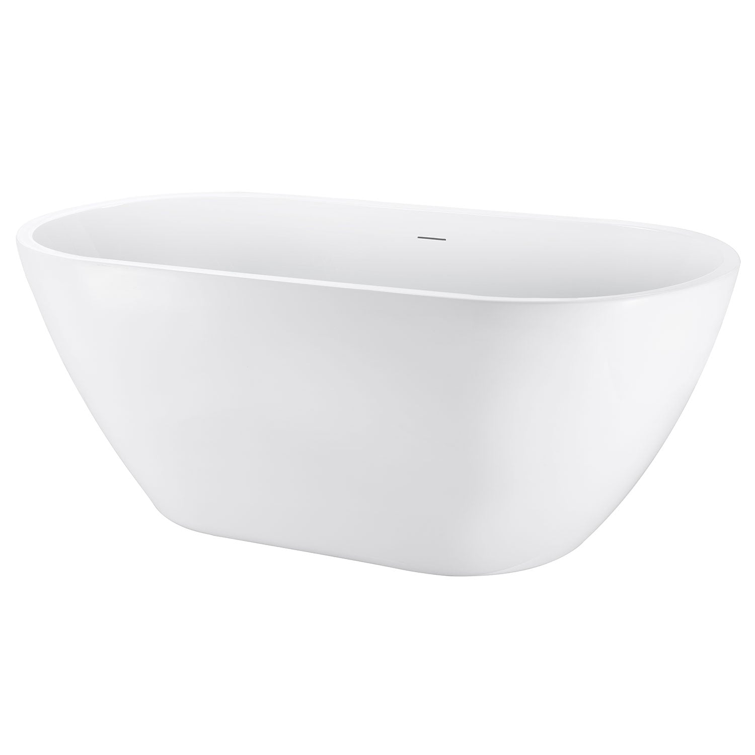 59 in. Acrylic Freestanding Soaking Bathtub in Glossy White