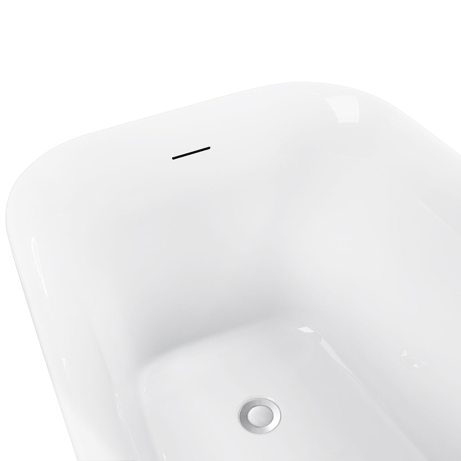 Soaking Bathtub with Reversible Drain in Glossy White
