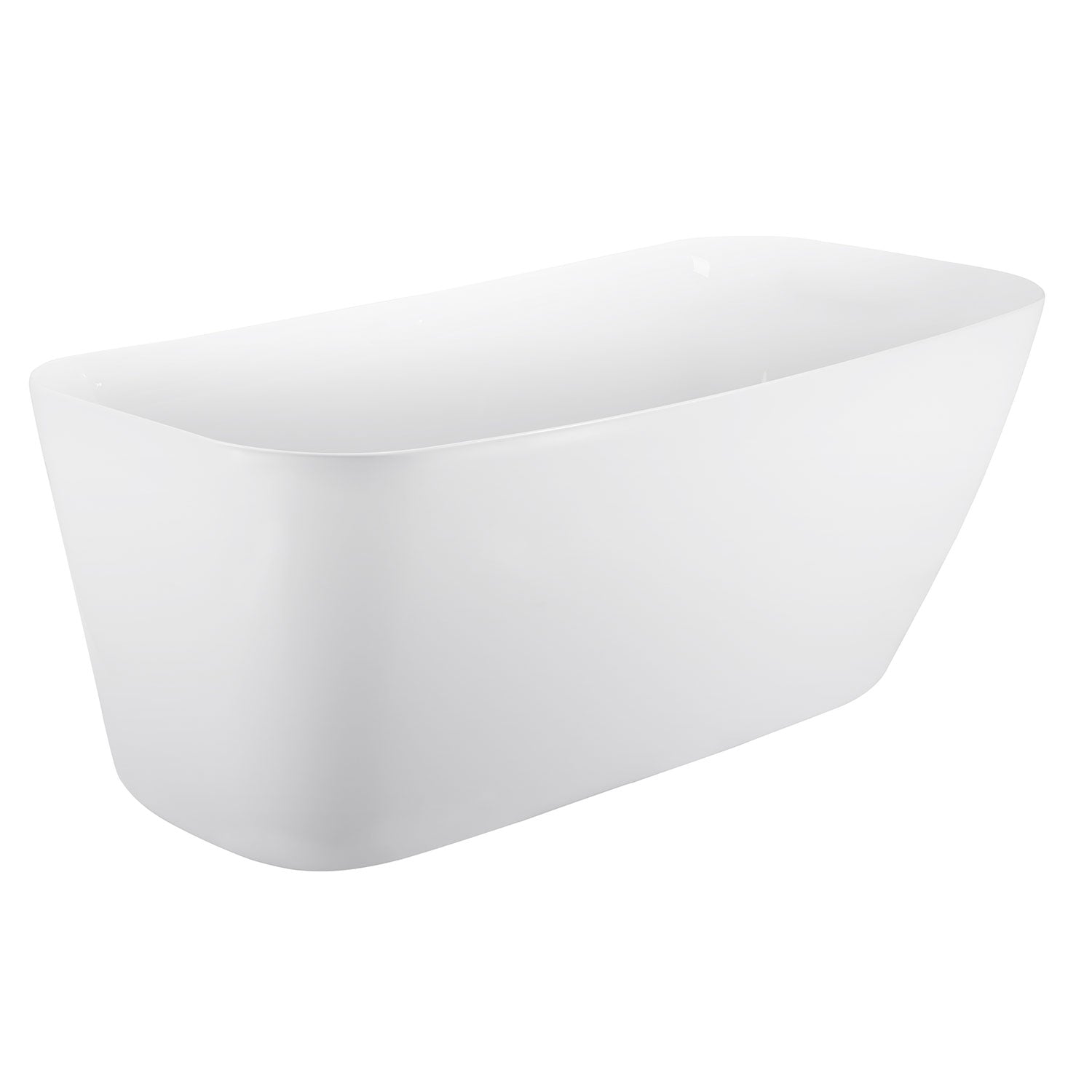 Soaking Bathtub with Reversible Drain in Glossy White