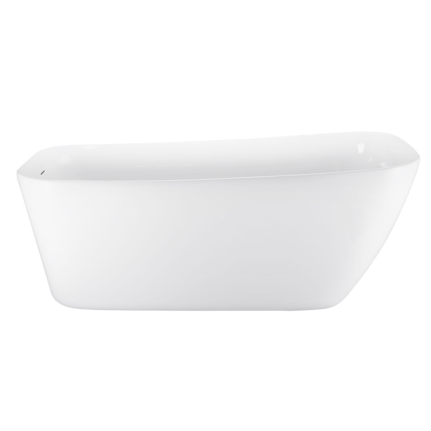 Soaking Bathtub with Reversible Drain in Glossy White