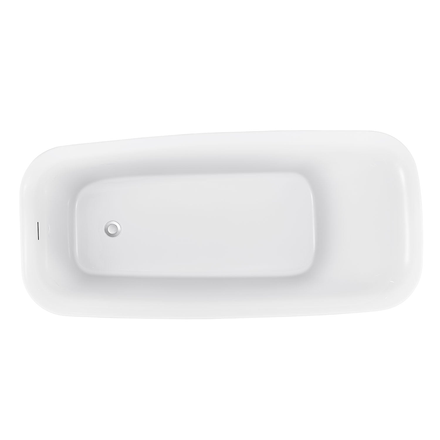 Soaking Bathtub with Reversible Drain in Glossy White