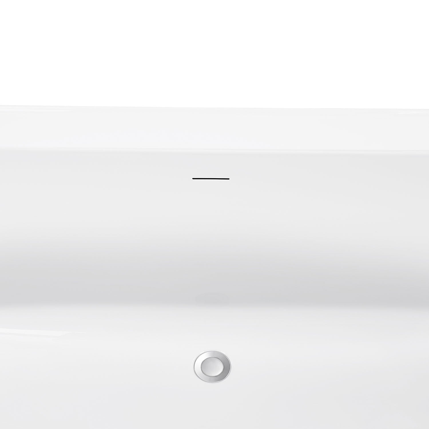 Soaking Bathtub with Center Drain in Glossy White