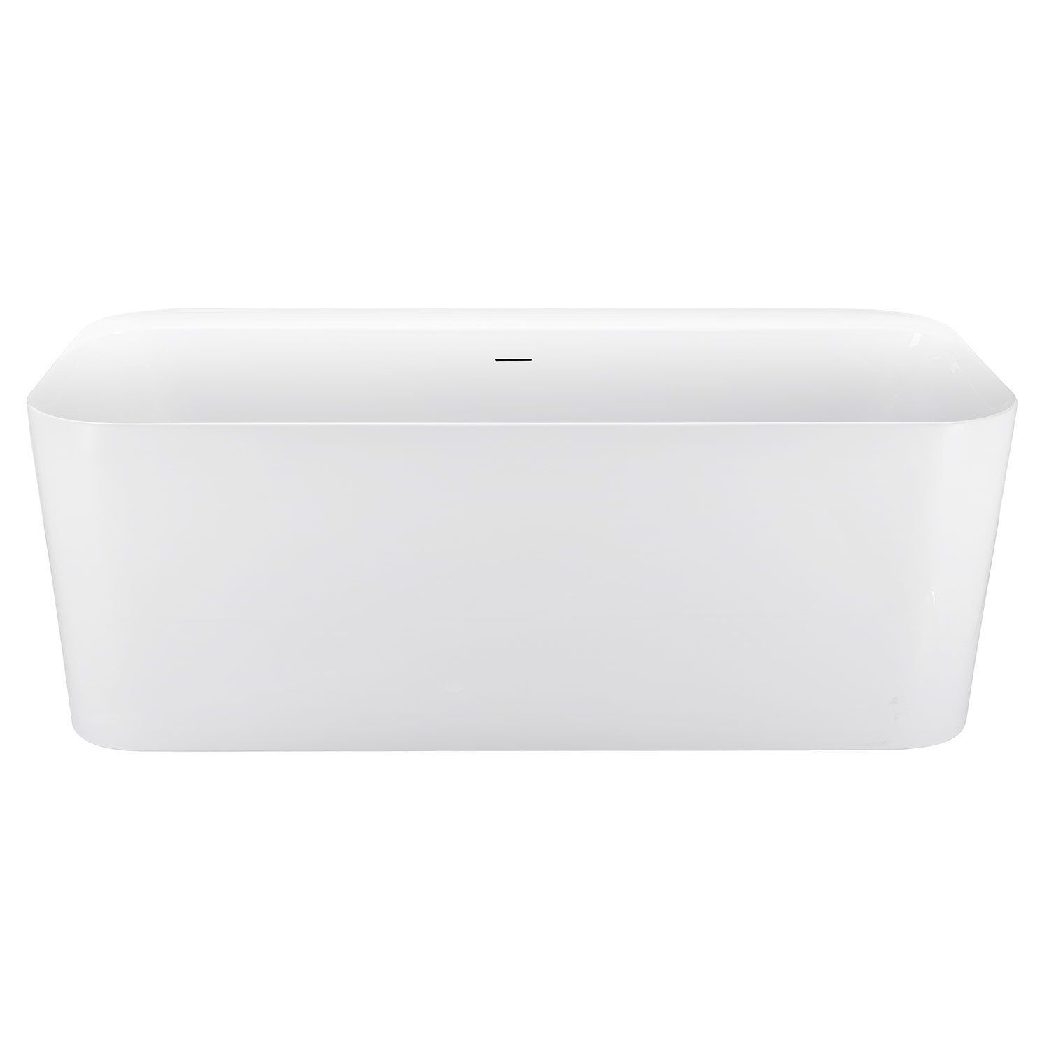 Soaking Bathtub with Center Drain in Glossy White