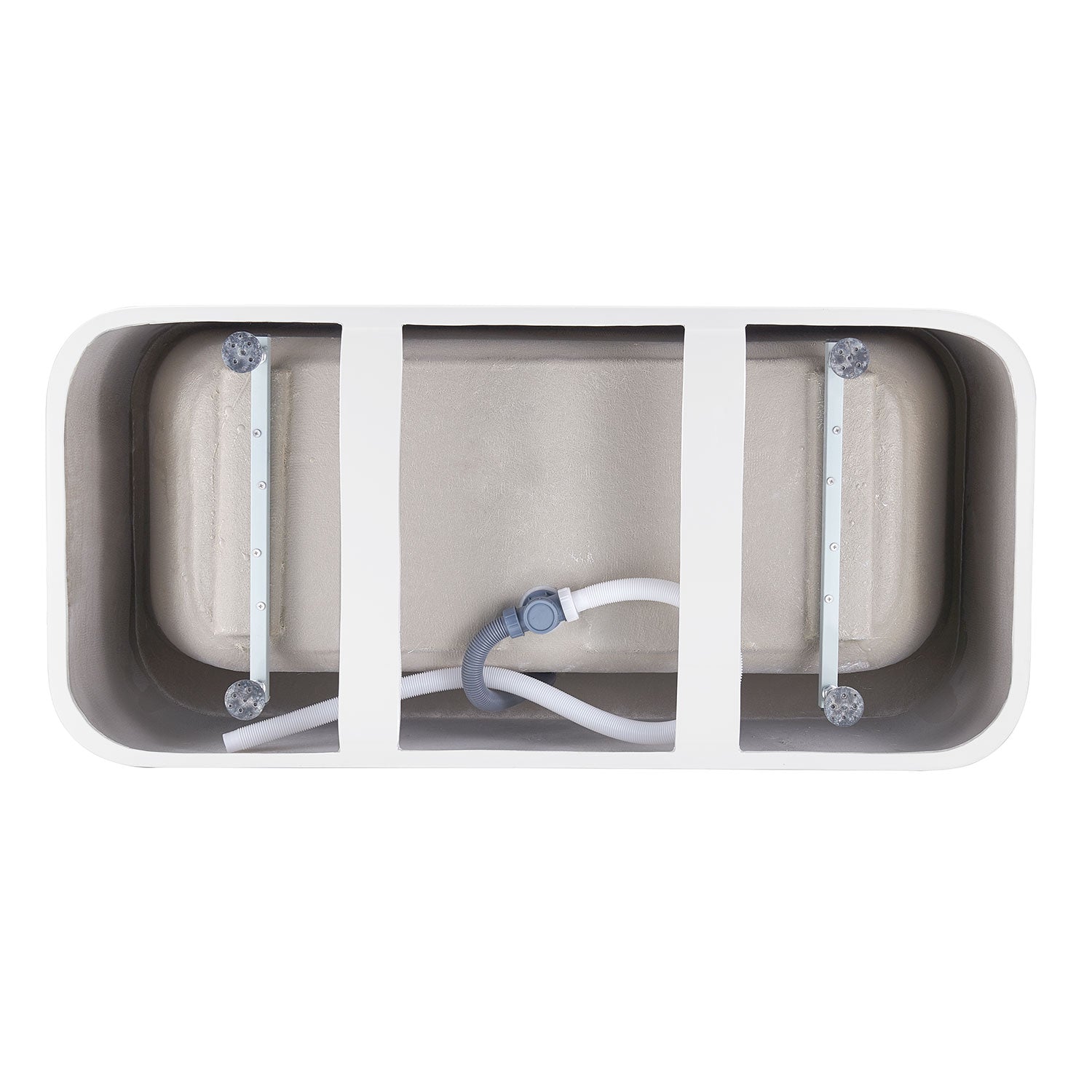 Soaking Bathtub with Center Drain in Glossy White