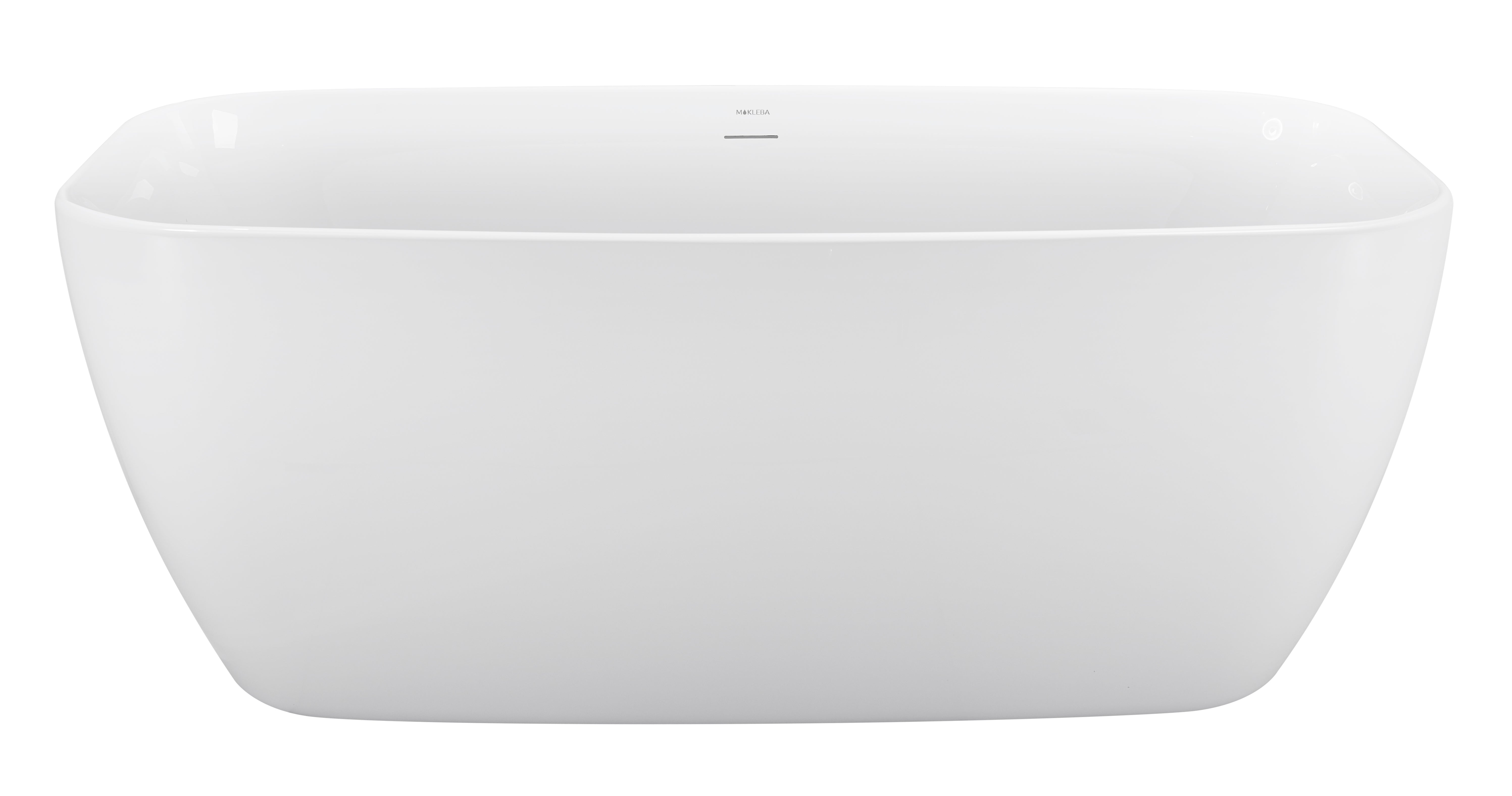 59 in. x 28 in. Soaking Bathtub with Center Drain in Glossy White