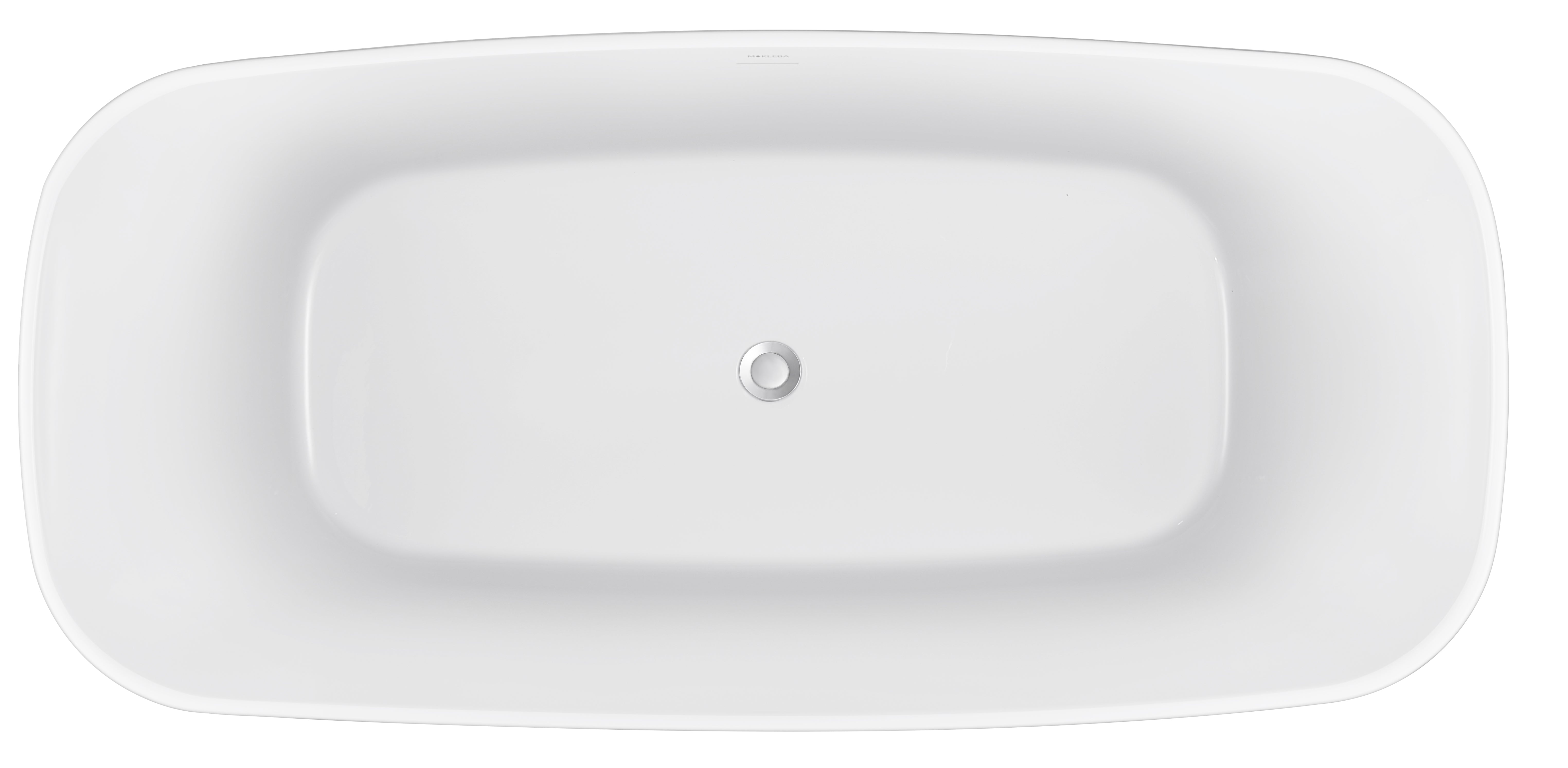 59 in. x 28 in. Soaking Bathtub with Center Drain in Glossy White