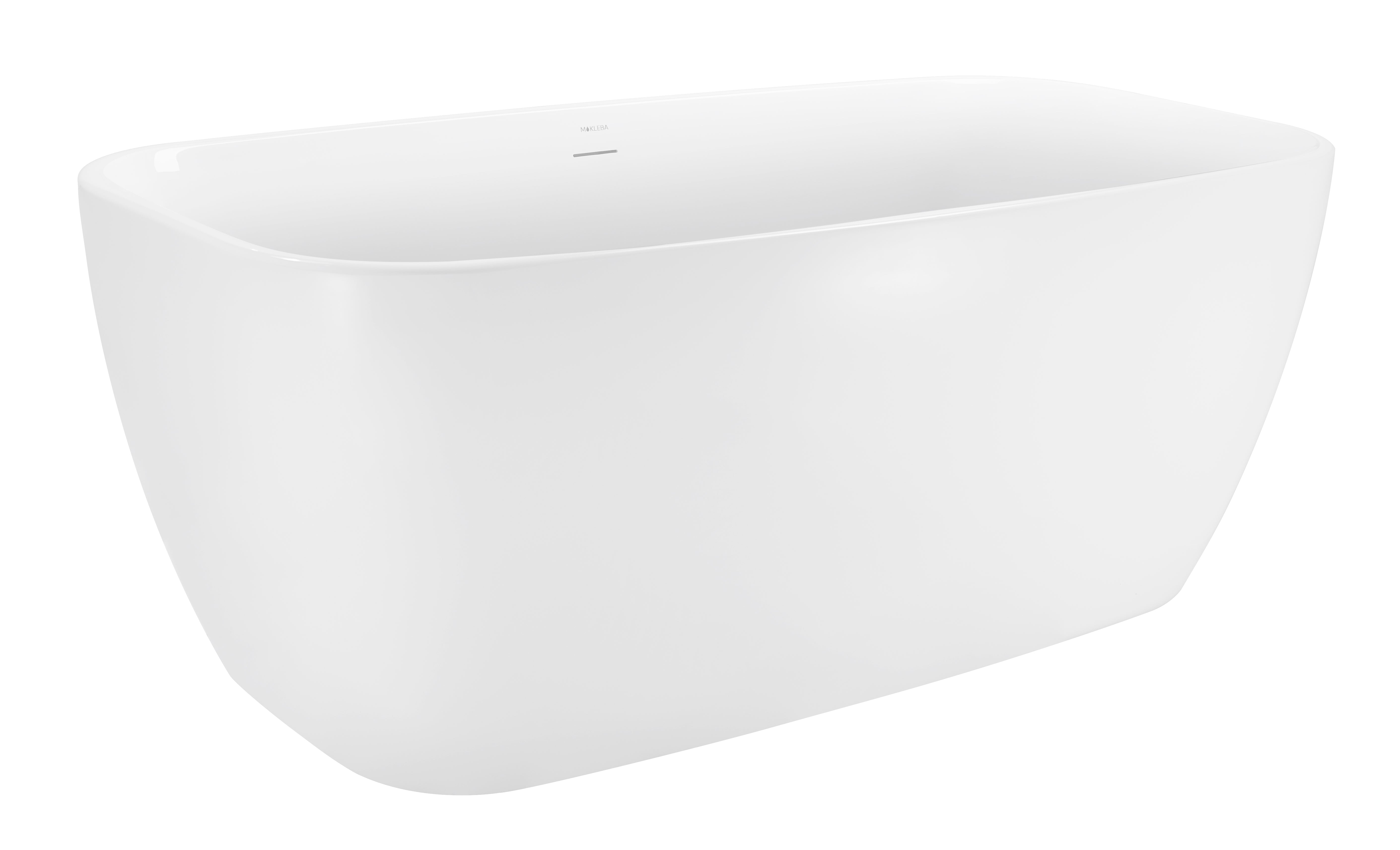 59 in. x 28 in. Soaking Bathtub with Center Drain in Glossy White