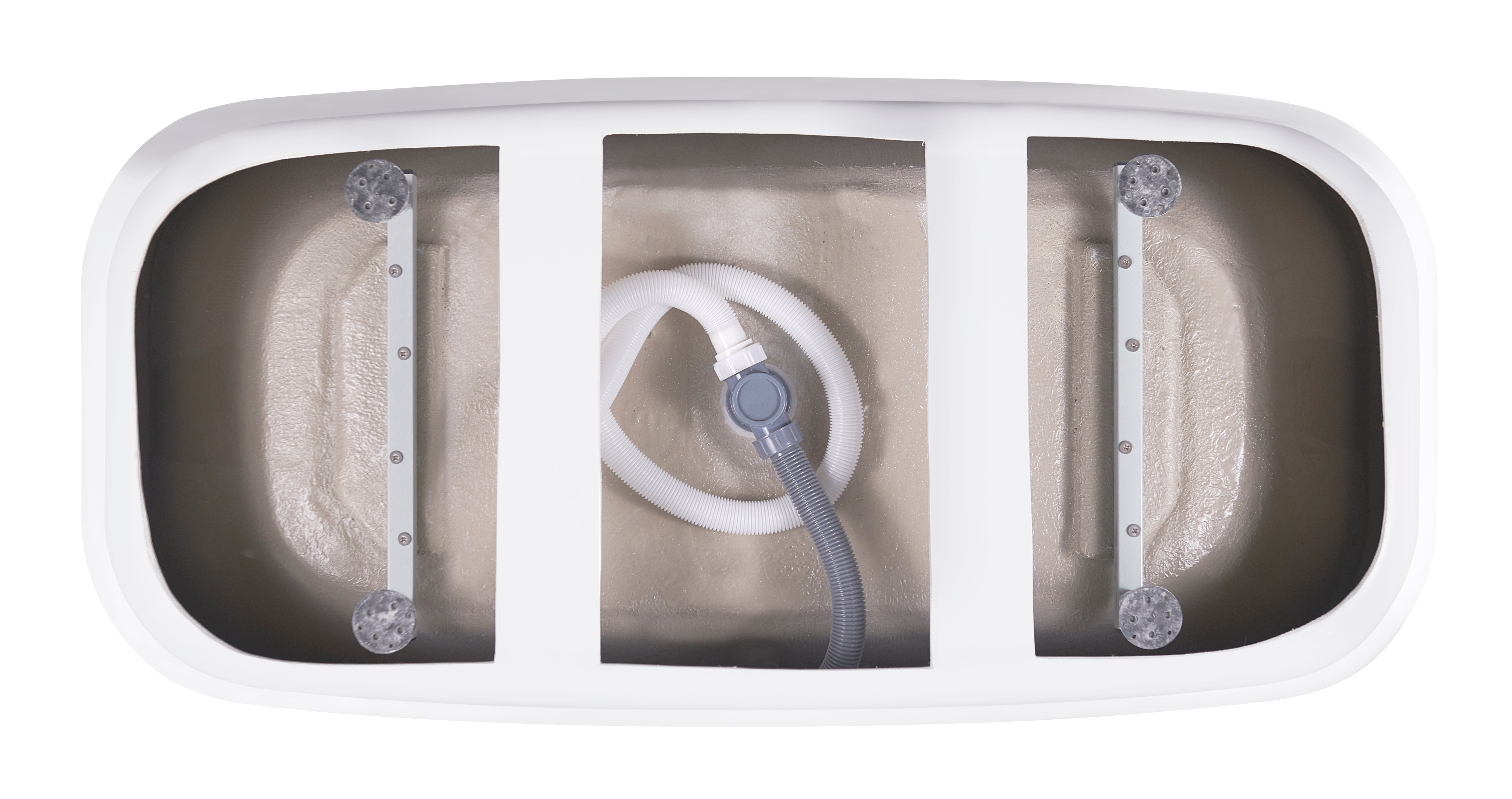 59 in. x 28 in. Soaking Bathtub with Center Drain in Glossy White