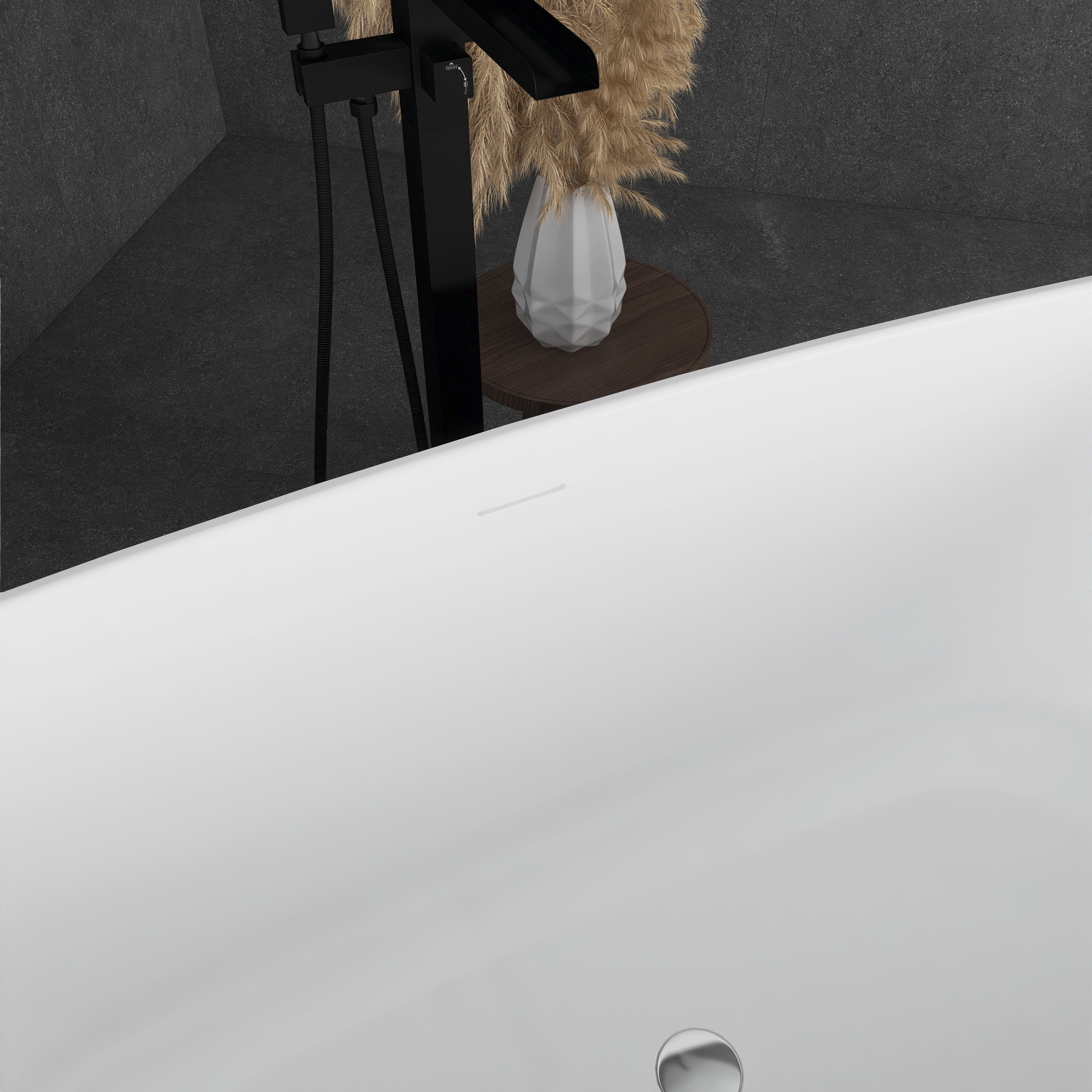 59 in. Acrylic Freestanding Flatbottom Soaking Bathtub