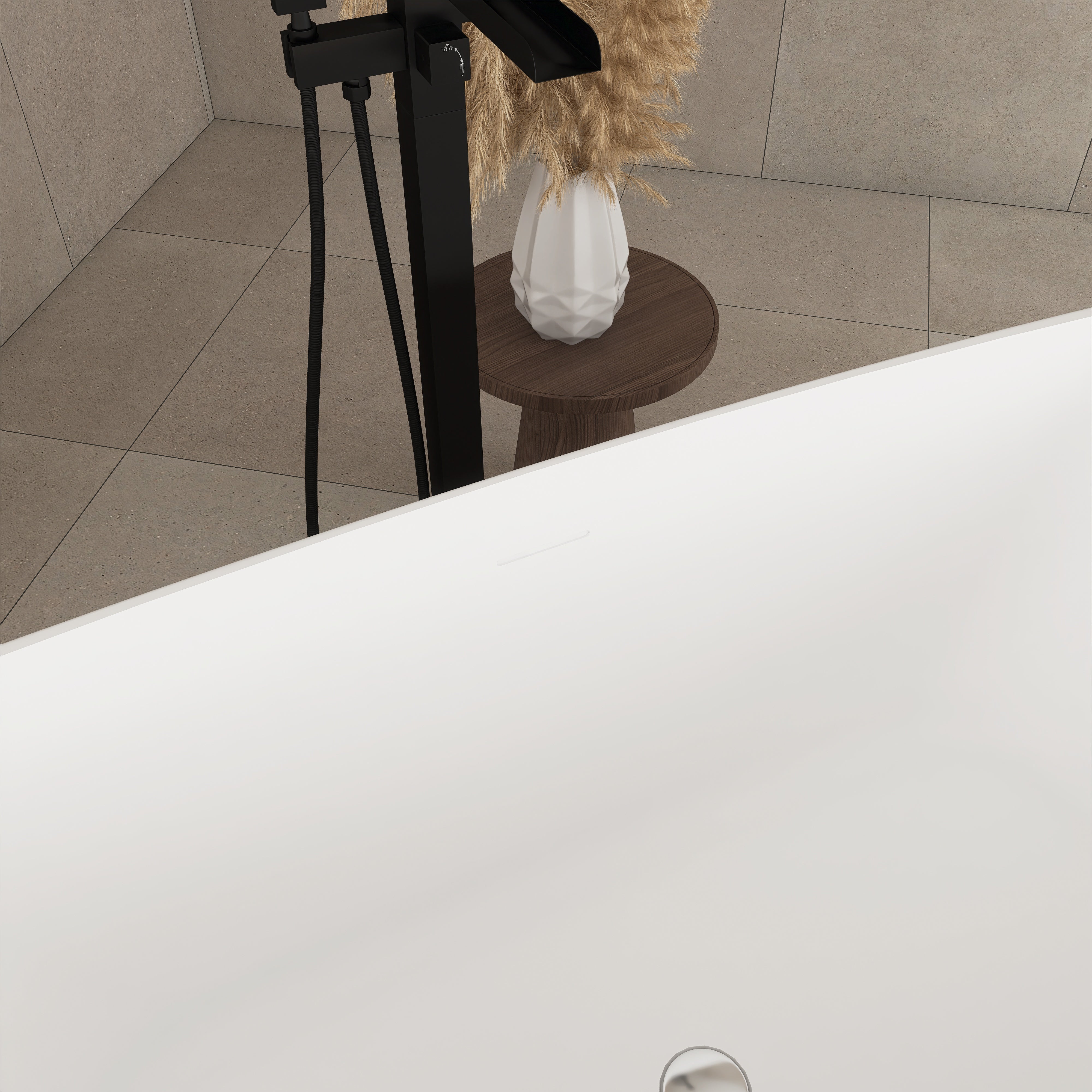 59 in. Acrylic Freestanding Flatbottom Soaking Bathtub