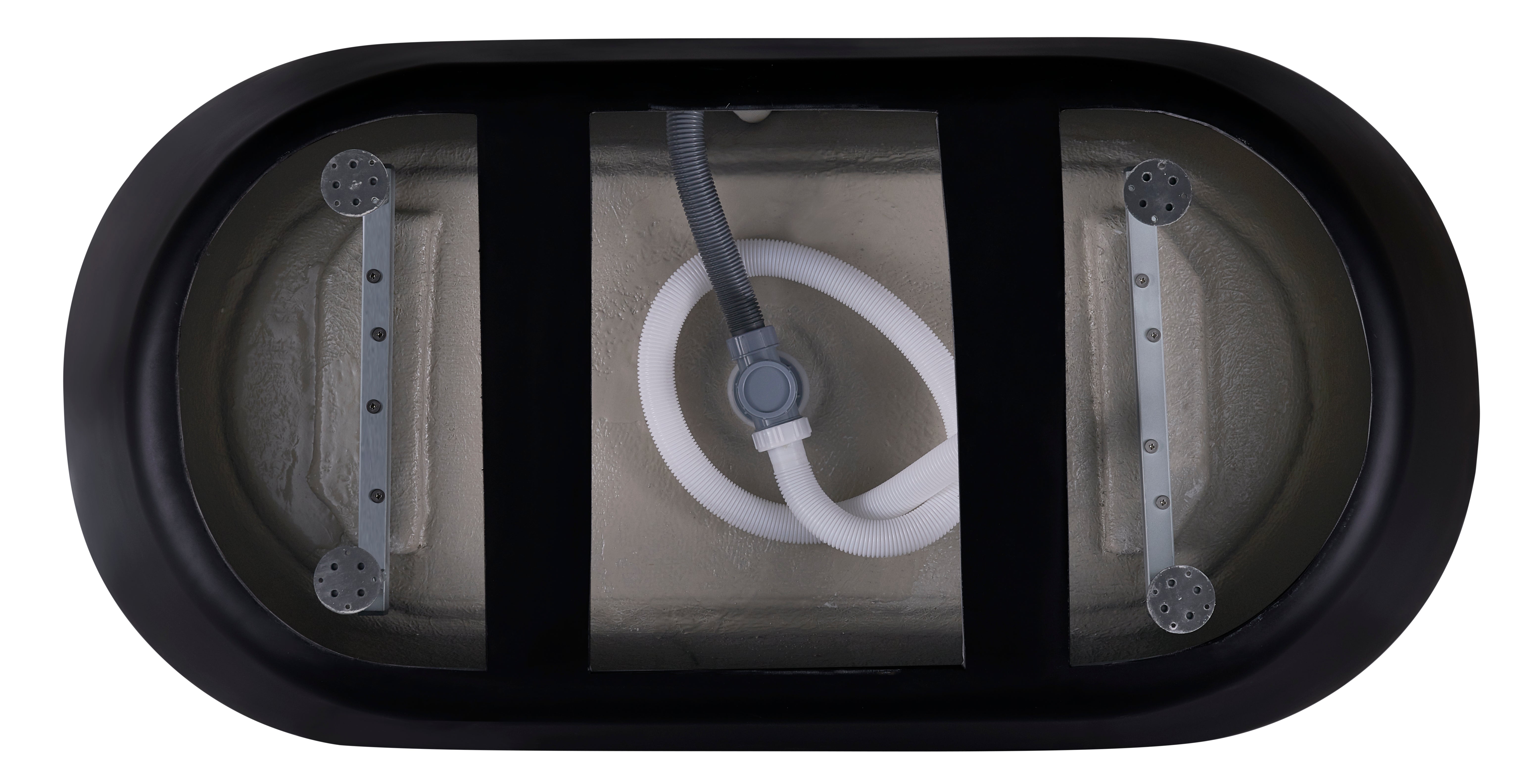 59 in. x 28 in. Soaking Bathtub with Center Drain in Matte Black and White