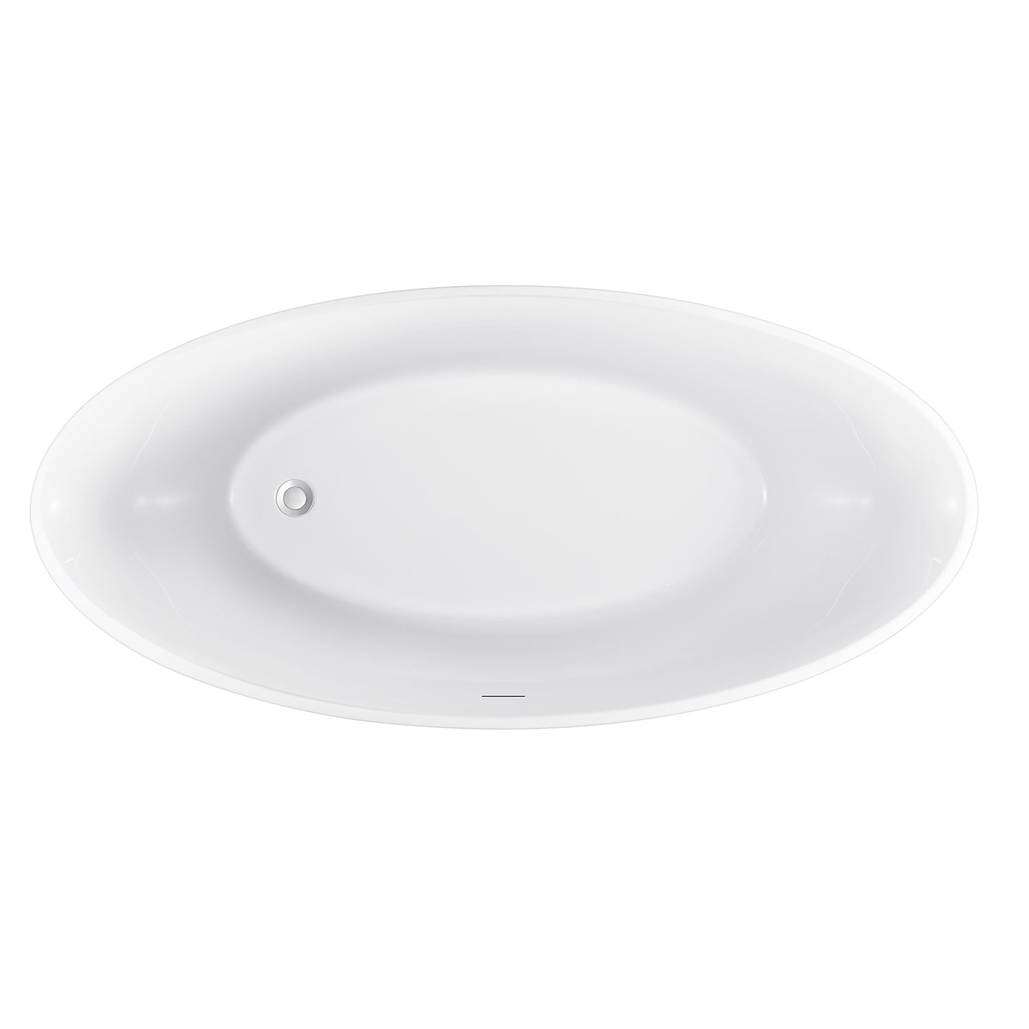 Soaking Bathtub with Reversible Drain in Glossy White